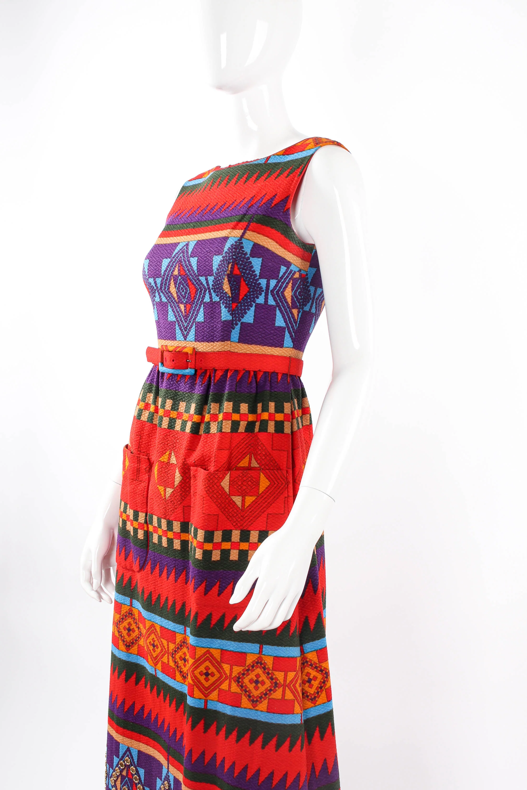 Geo Ikat Print Dress - Image 4