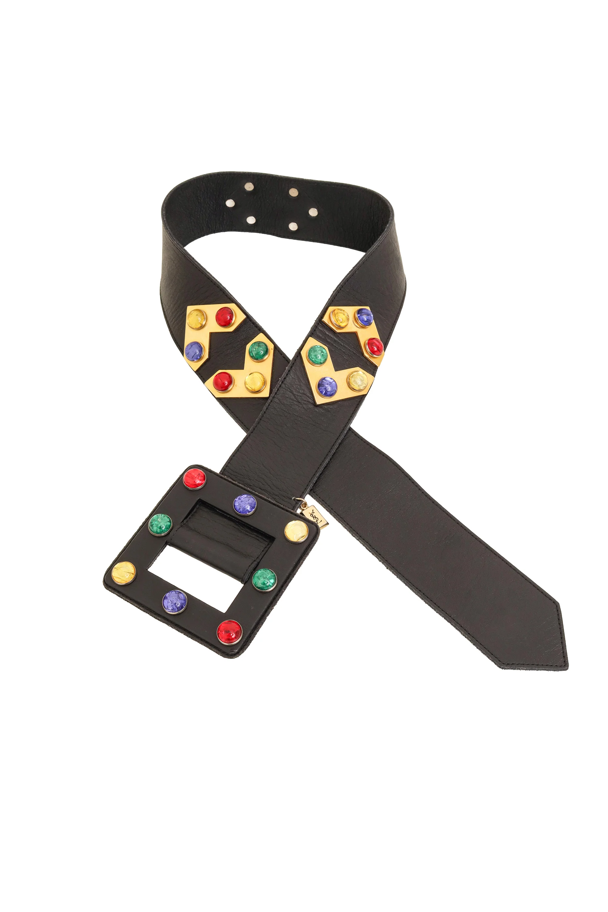 Geo Jewel Stud Leather Belt