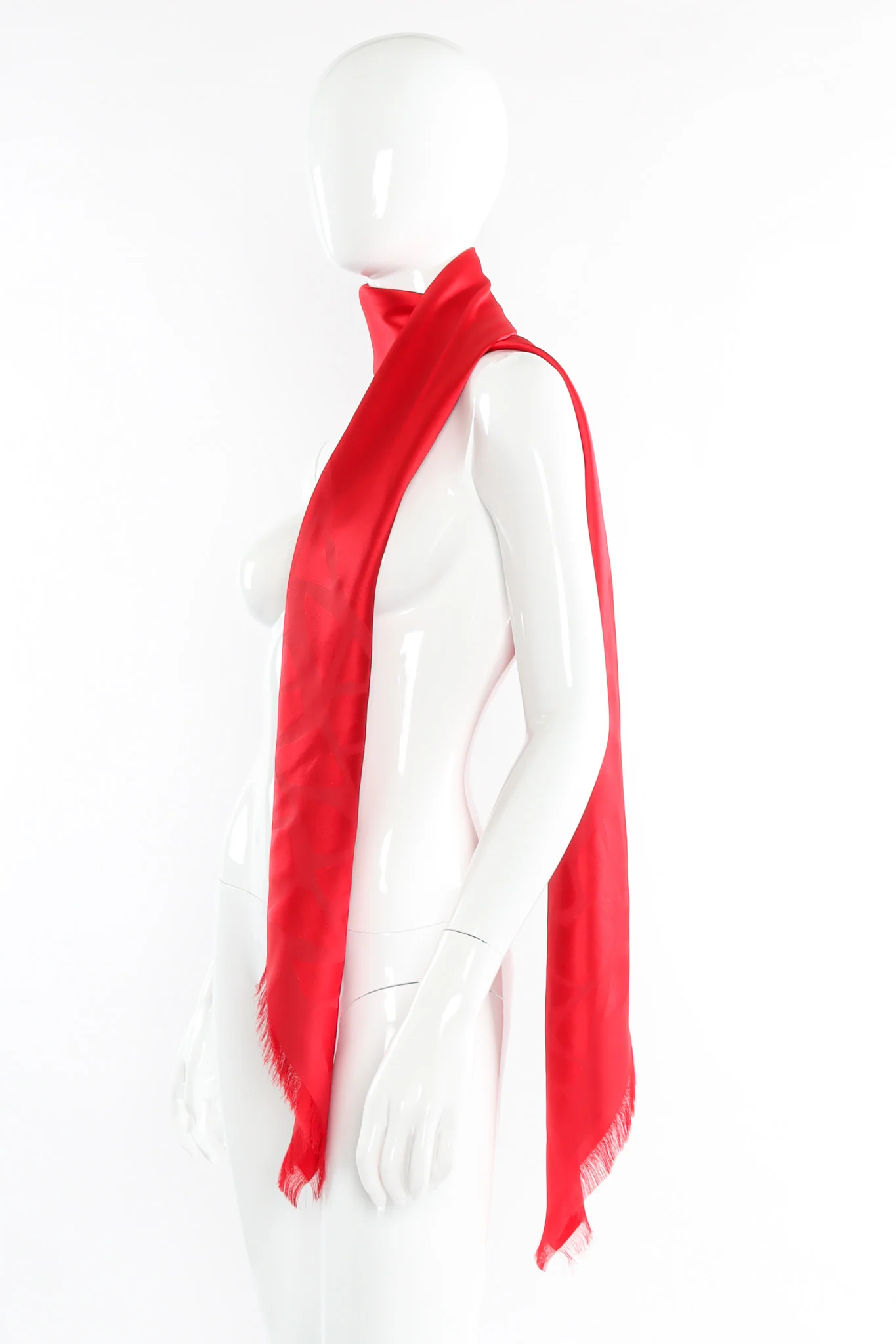 Geo Shape Print Silk Scarf