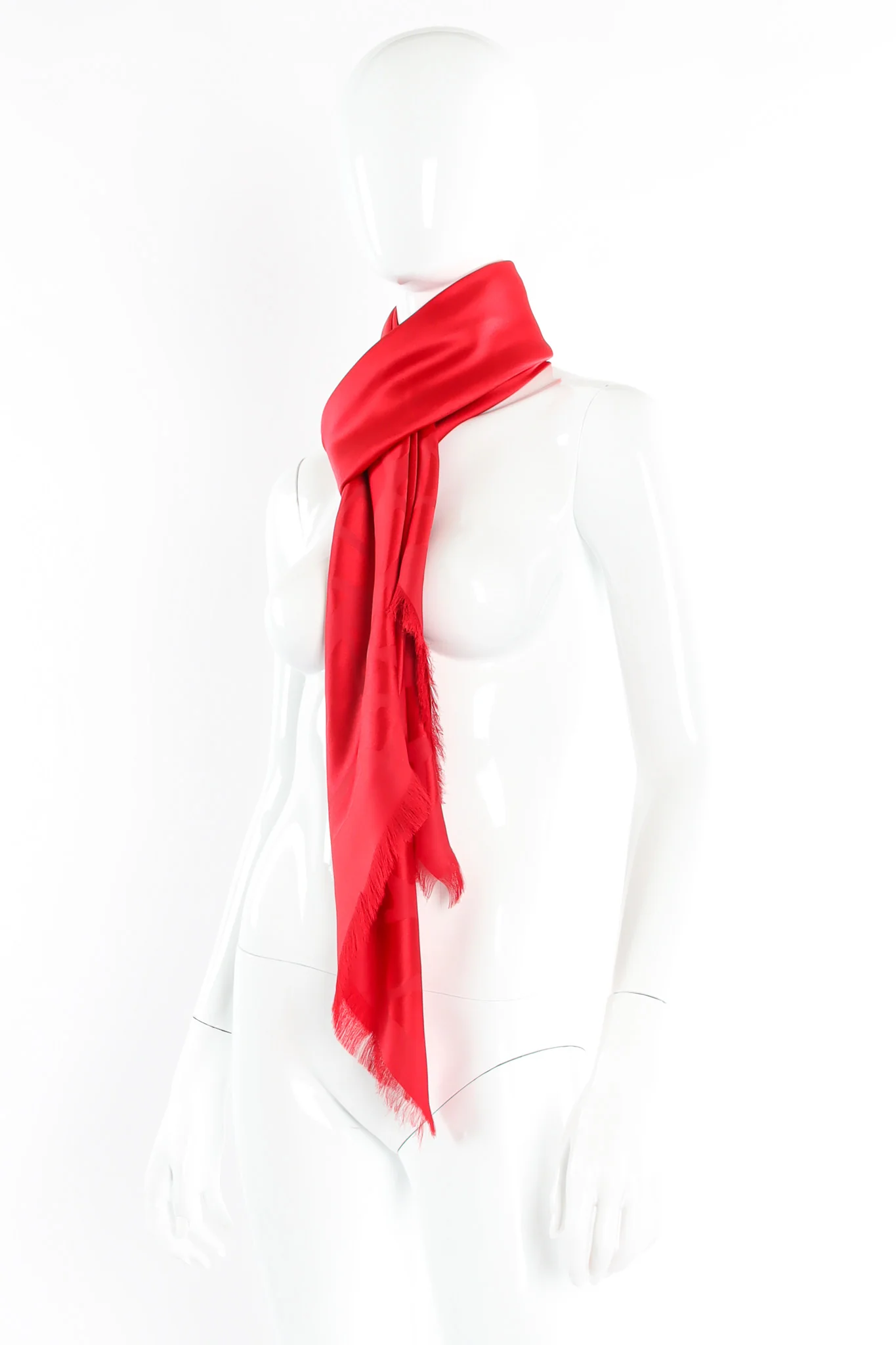 Geo Shape Print Silk Scarf - Image 3