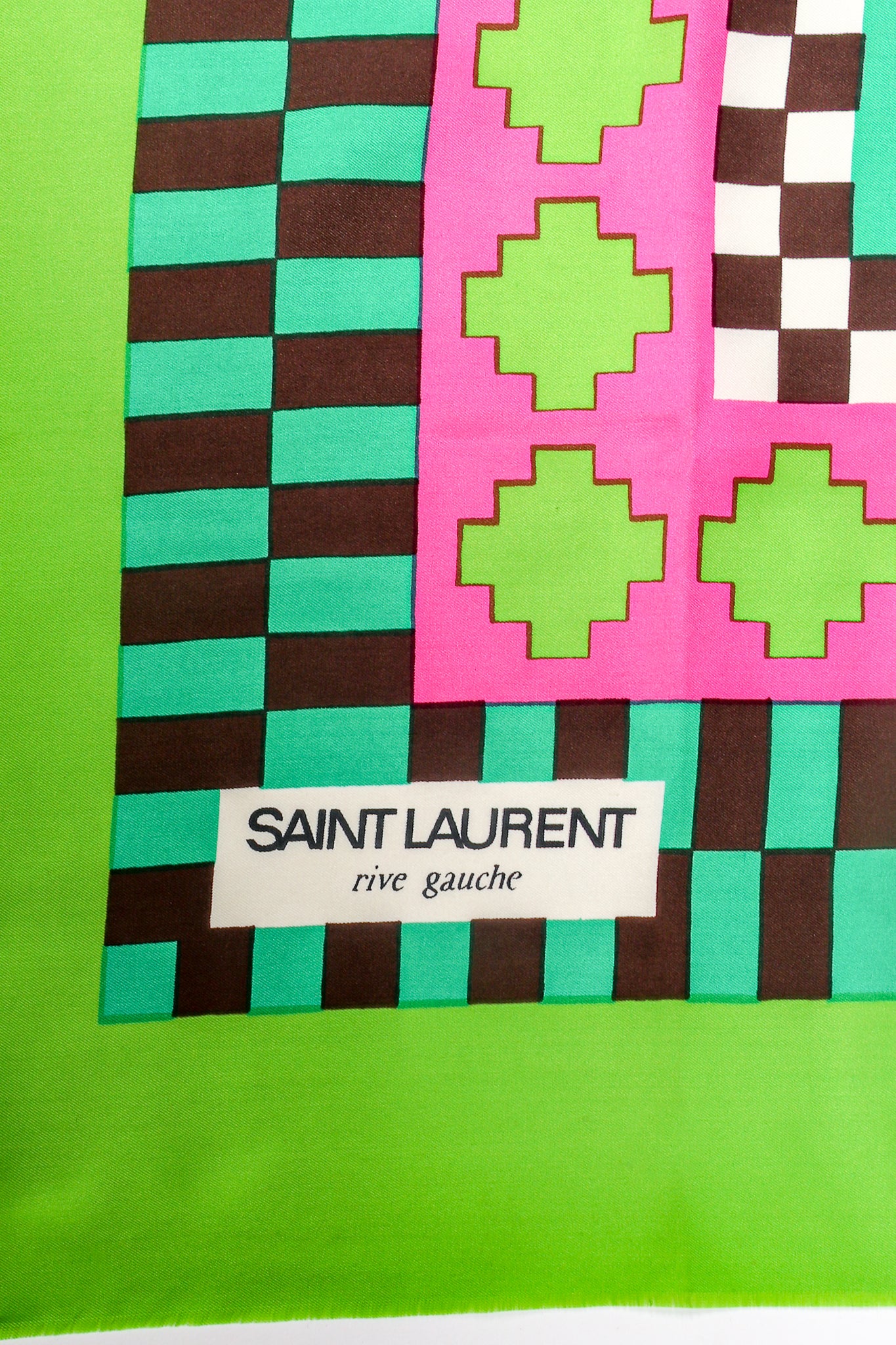 Geometric Checkered Border Scarf - Image 5