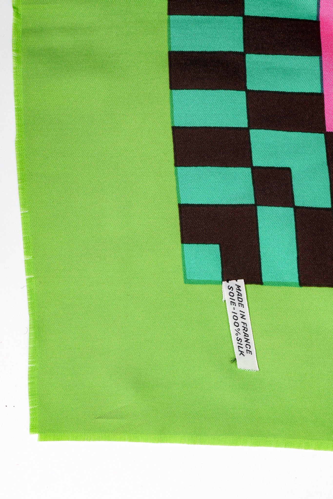 Geometric Checkered Border Scarf - Image 6