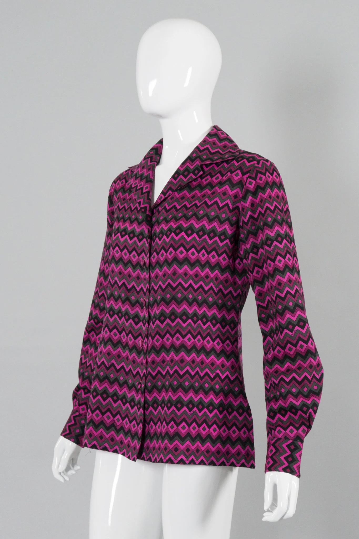 Geometric Chevron Striped Blouse - Image 2