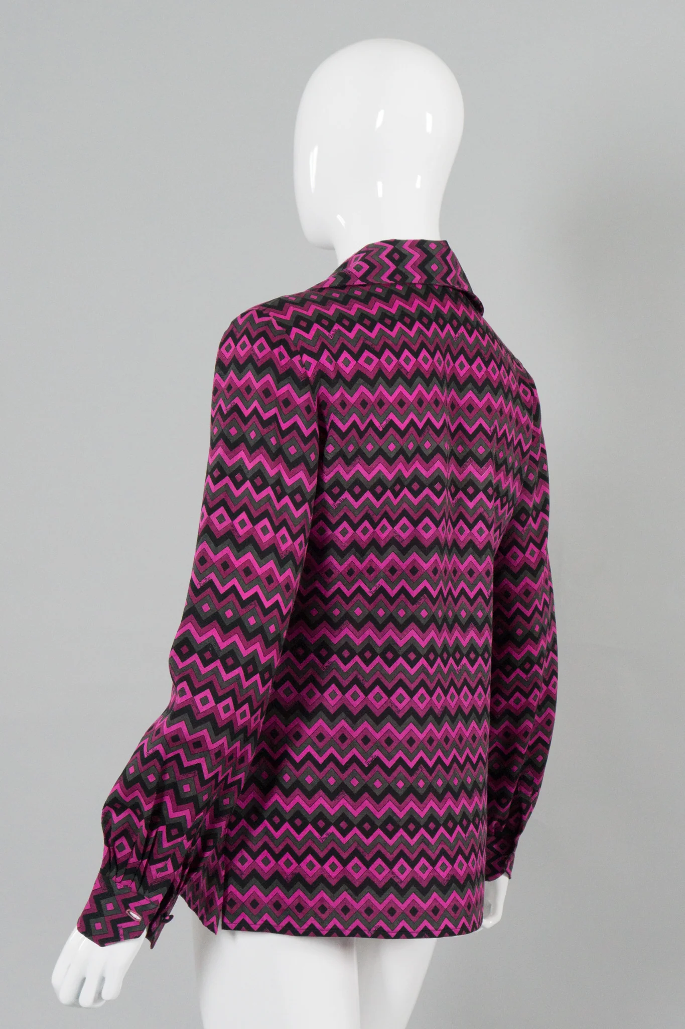 Geometric Chevron Striped Blouse - Image 4