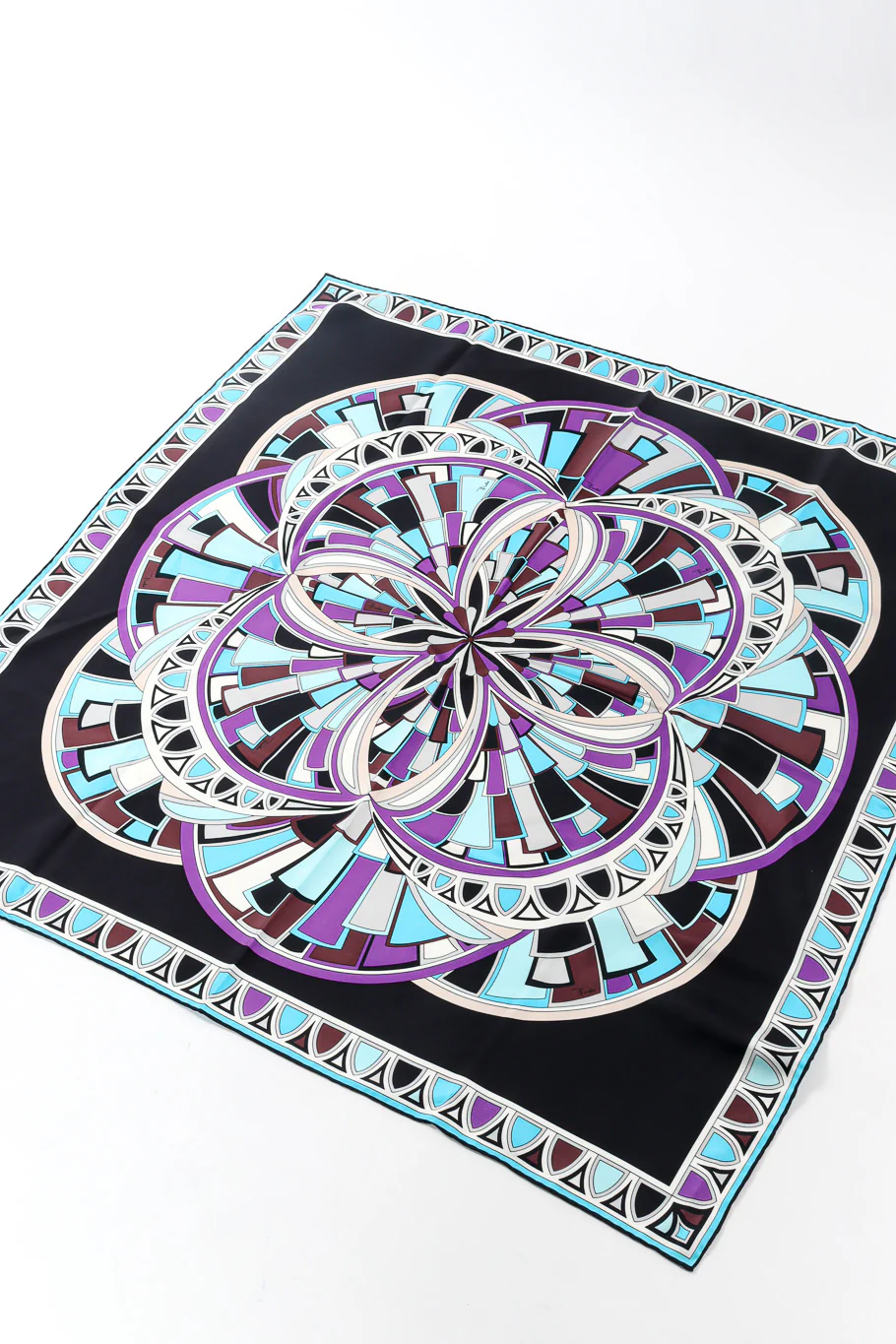 Geometric Circles Silk Scarf - Image 5