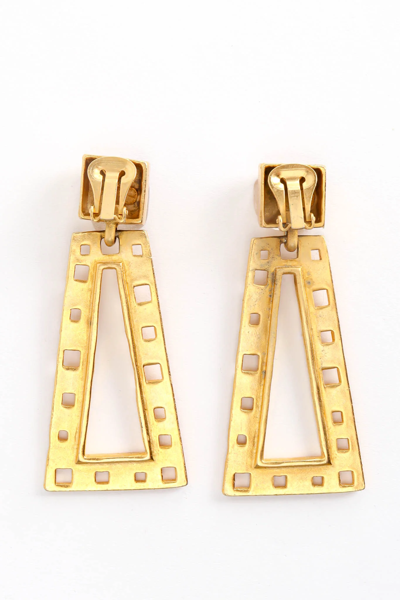 Geometric Cutout Drop Earrings - Image 3