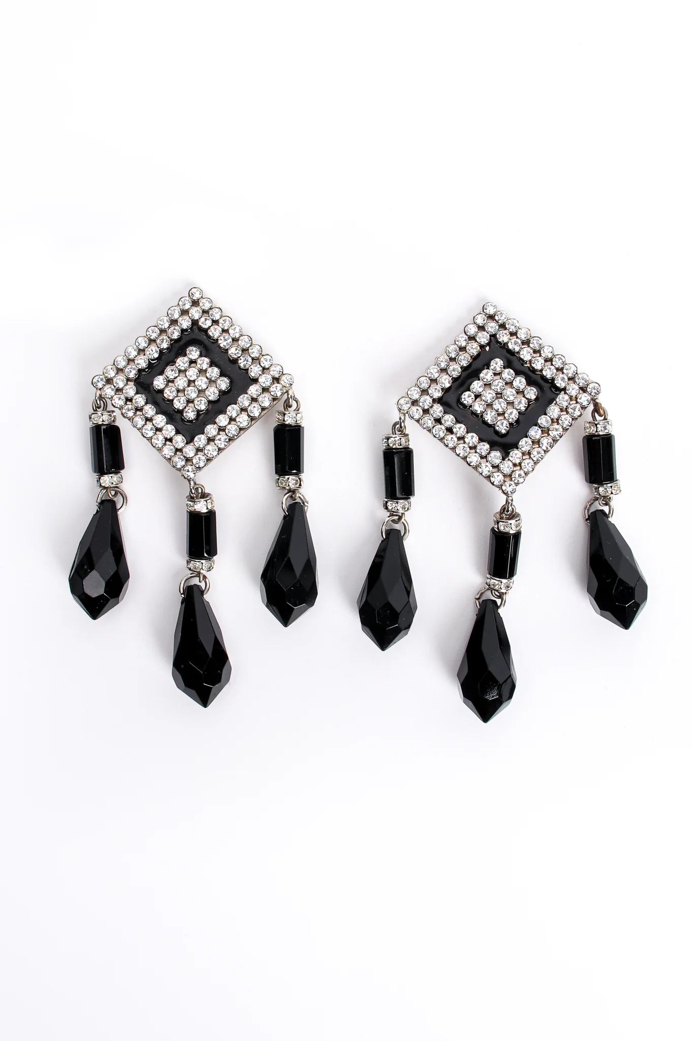 Geometric Diamond Drop Earrings - Image 4