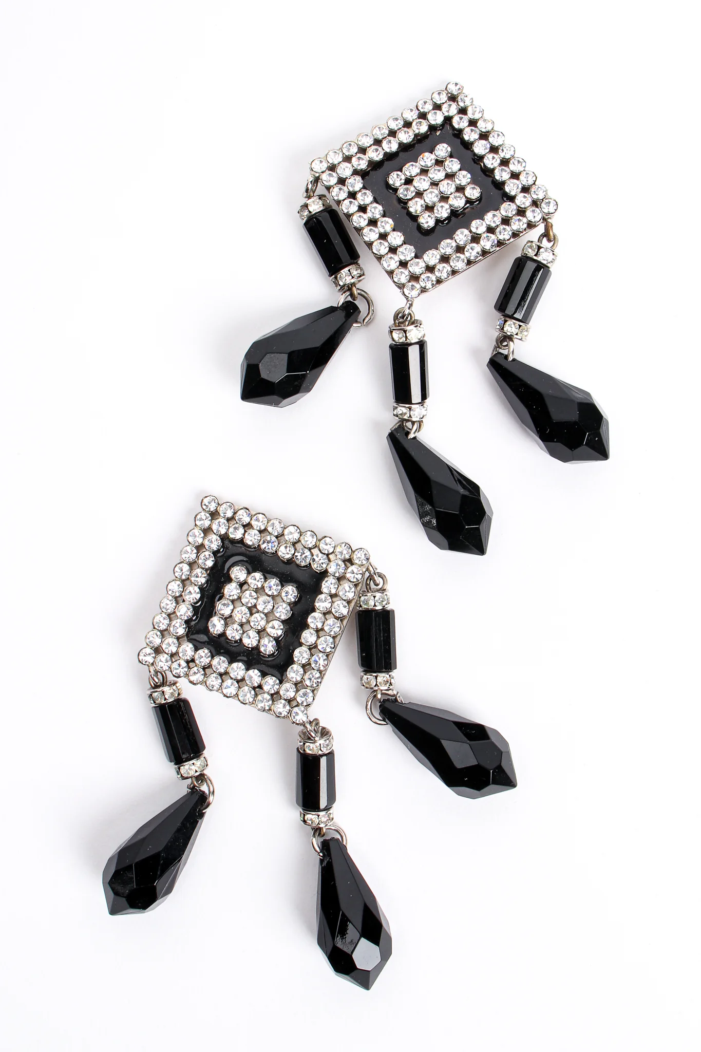 Geometric Diamond Drop Earrings - Image 5