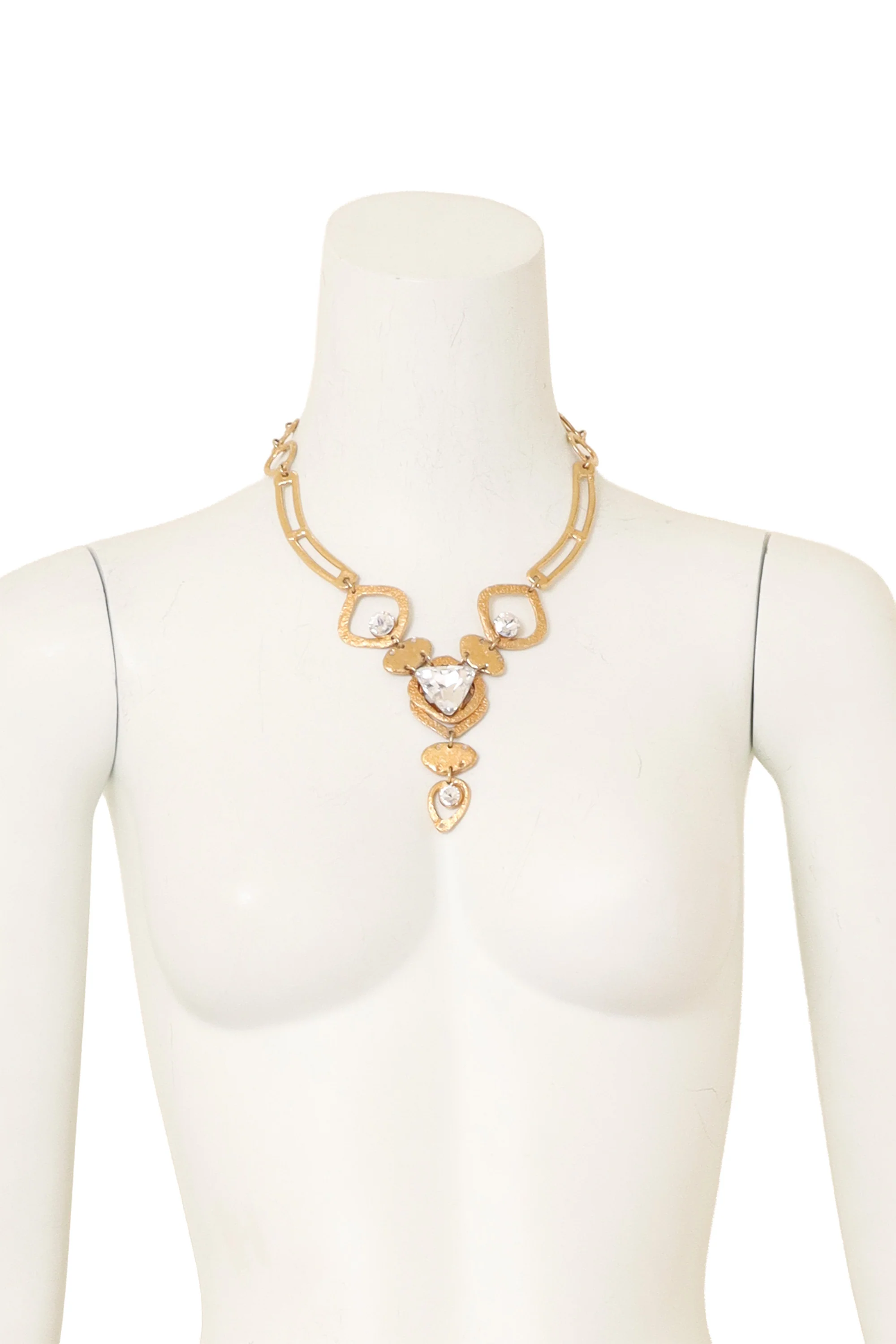 Geo Link Crystal Drop Necklace - Image 2