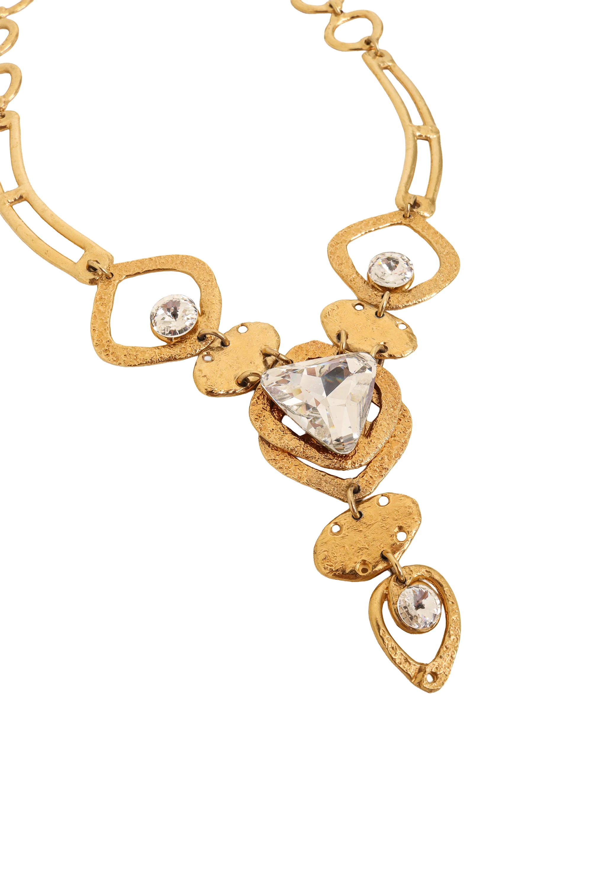 Geo Link Crystal Drop Necklace - Image 3