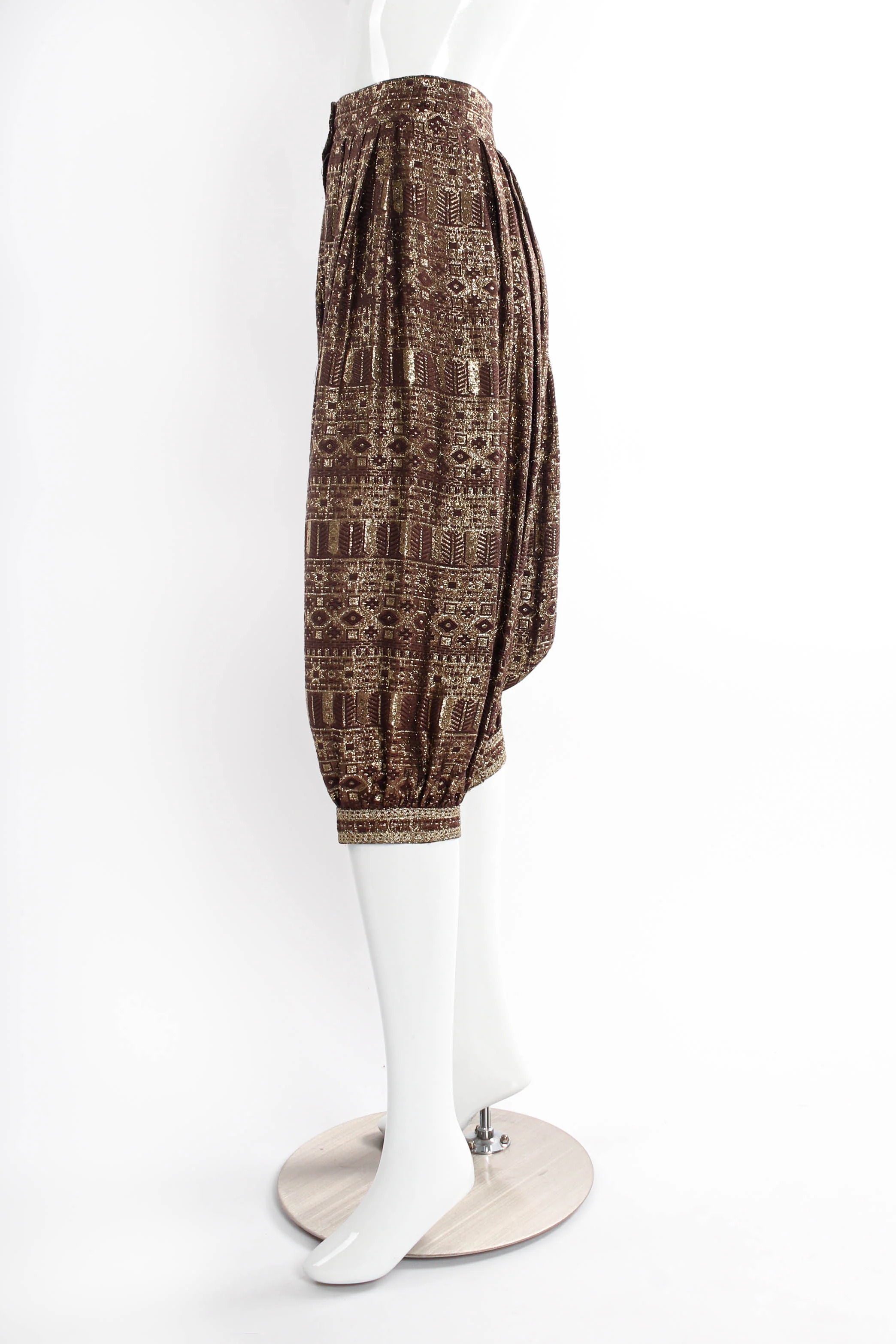 Metallic Cropped Harem Pants - Image 3