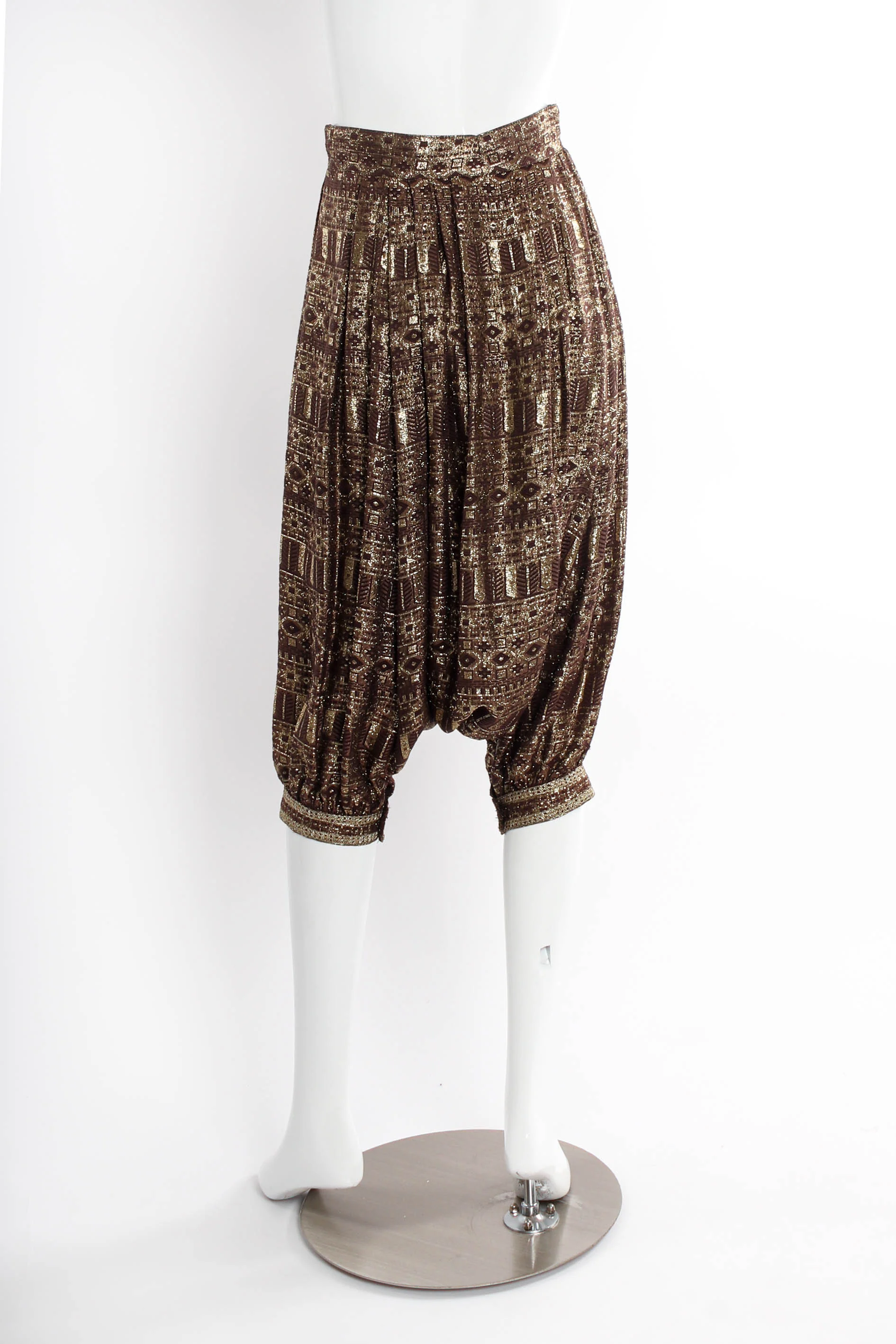 Metallic Cropped Harem Pants - Image 4