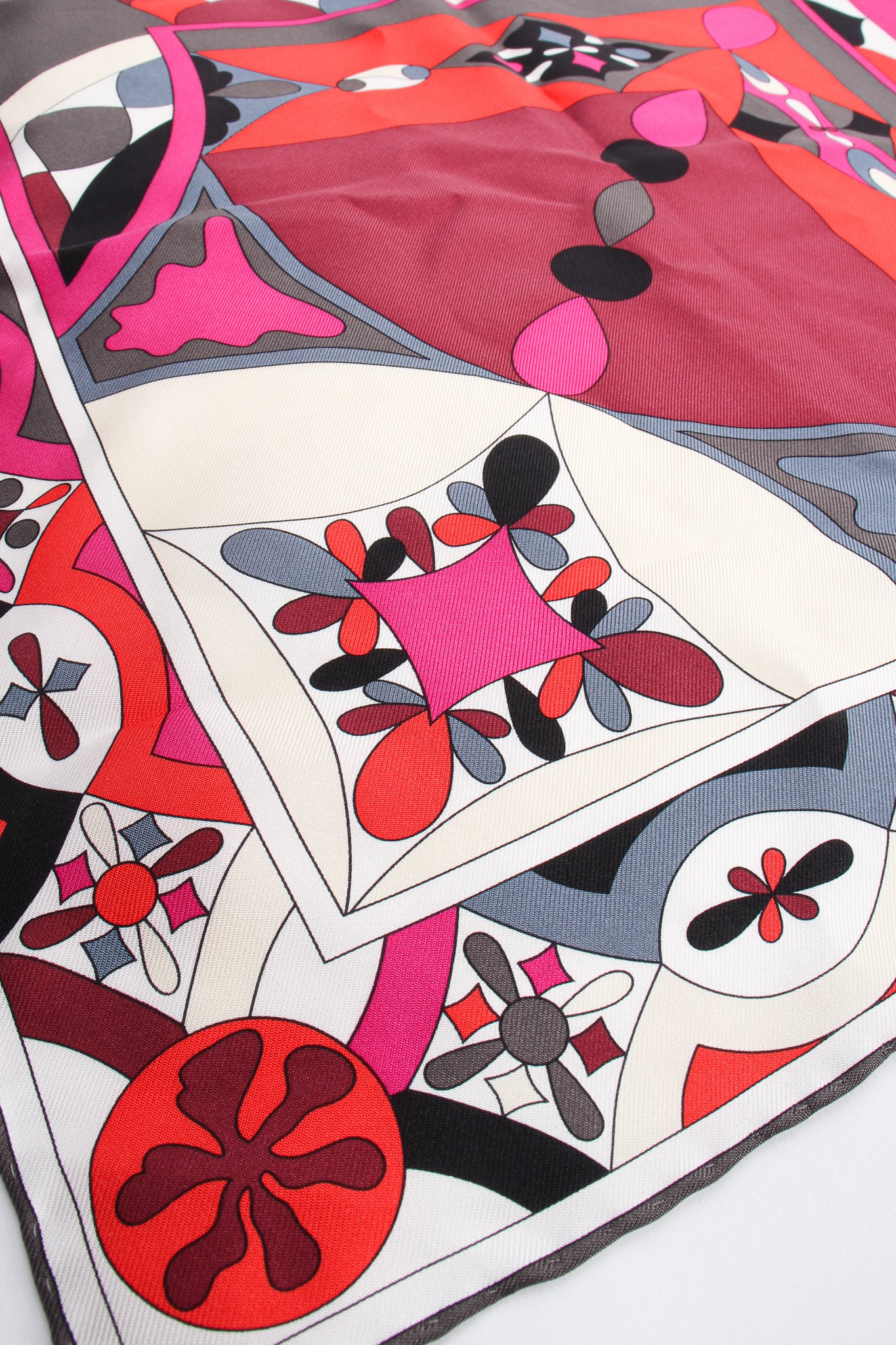 Geometric Phoenix Print Silk Scarf - Image 6