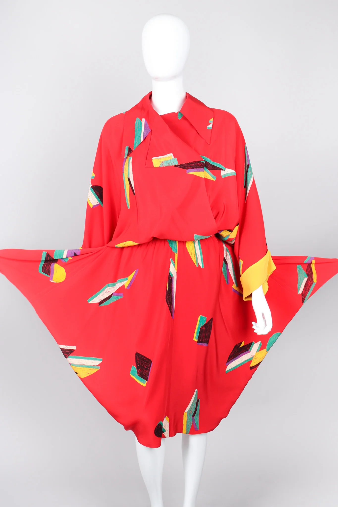 Geometric Print Batwing Dress - Image 13