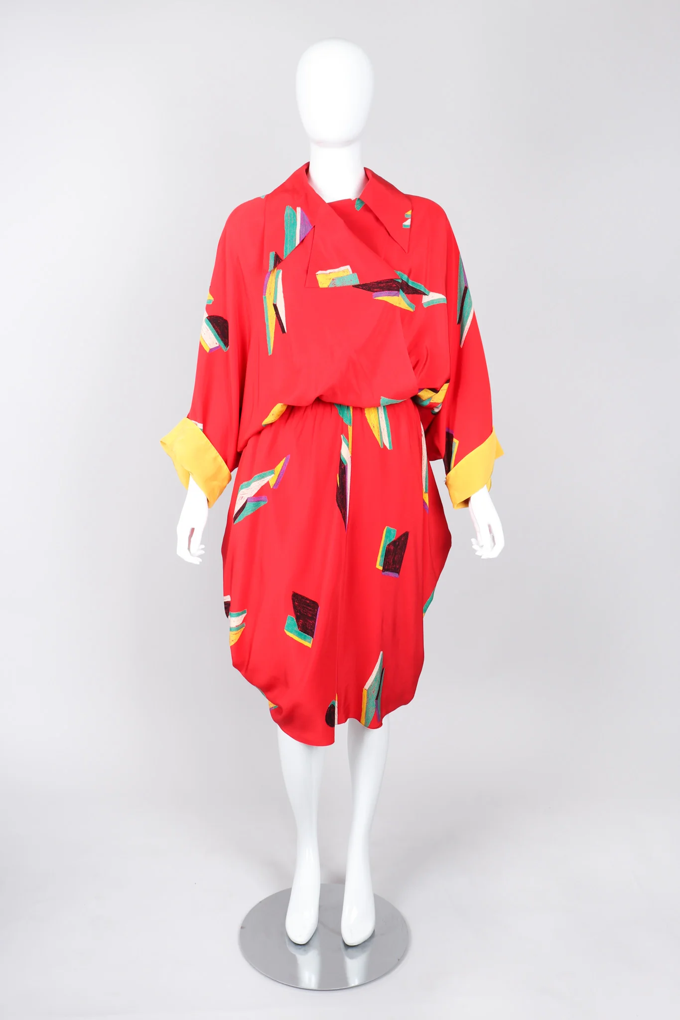 Geometric Print Batwing Dress - Image 2