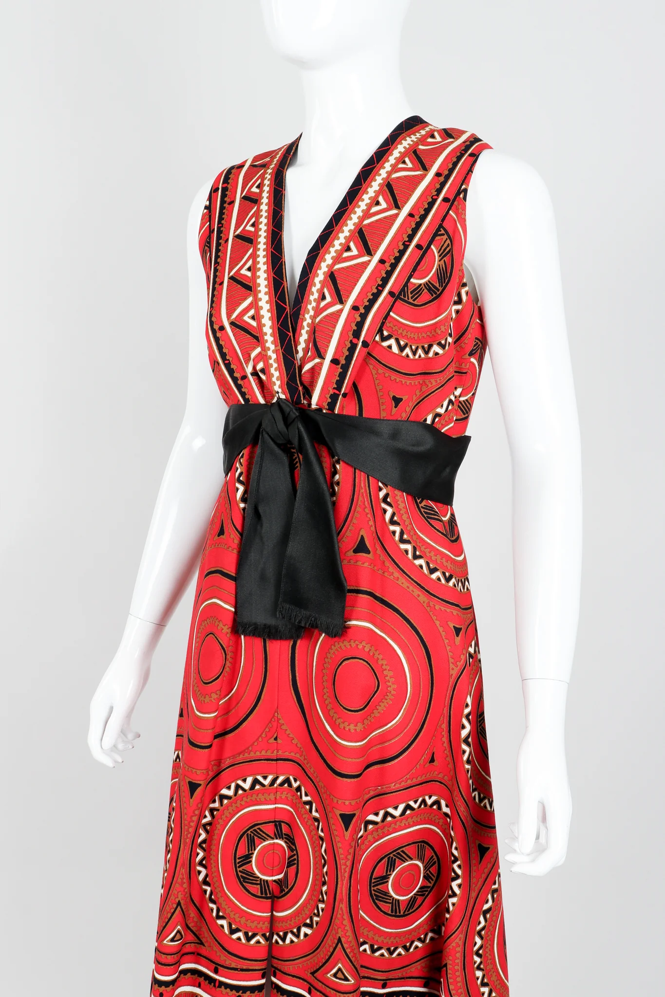 Geometric Print High Low Dress