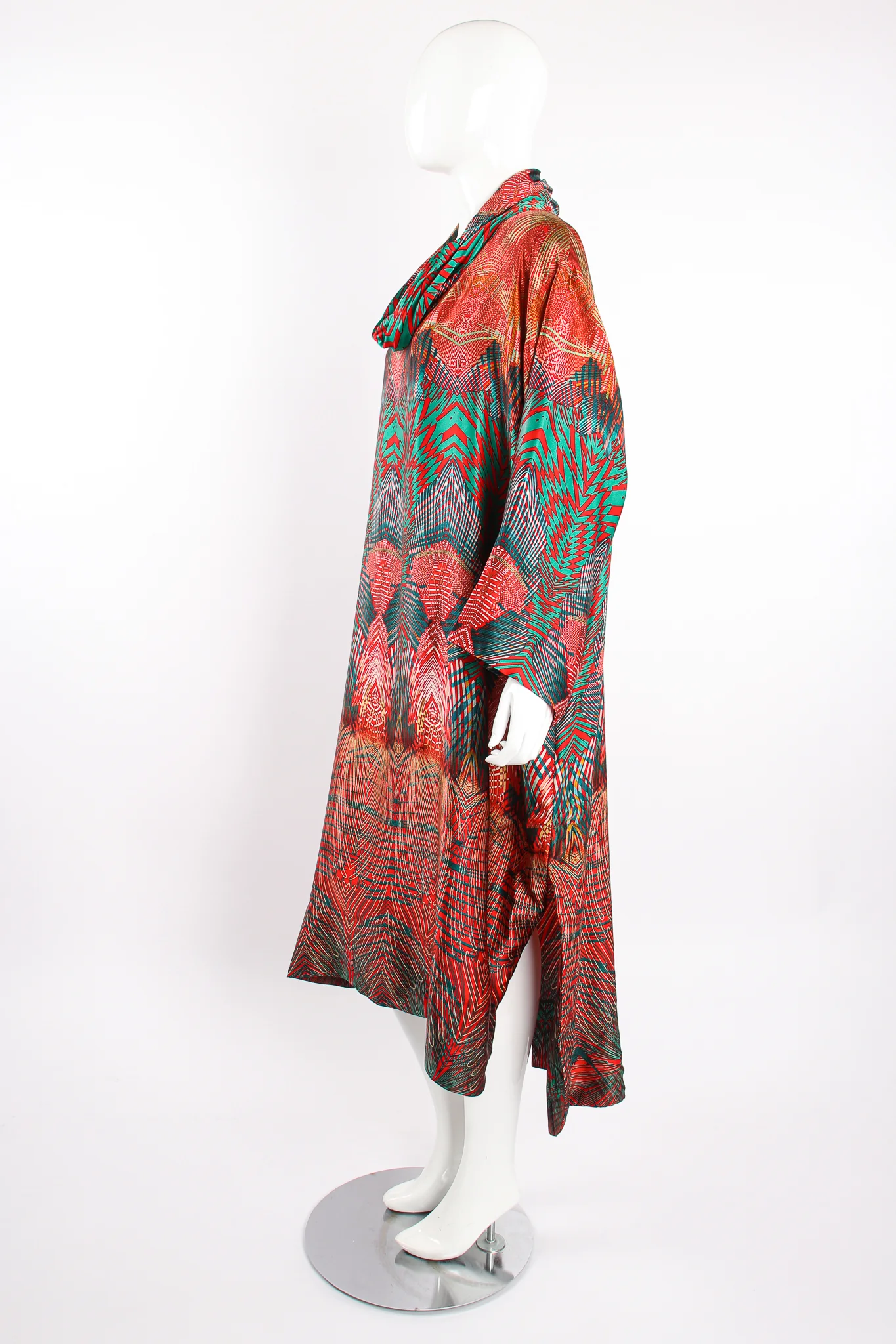 Geometric Print Custom Silk Caftan - Image 4