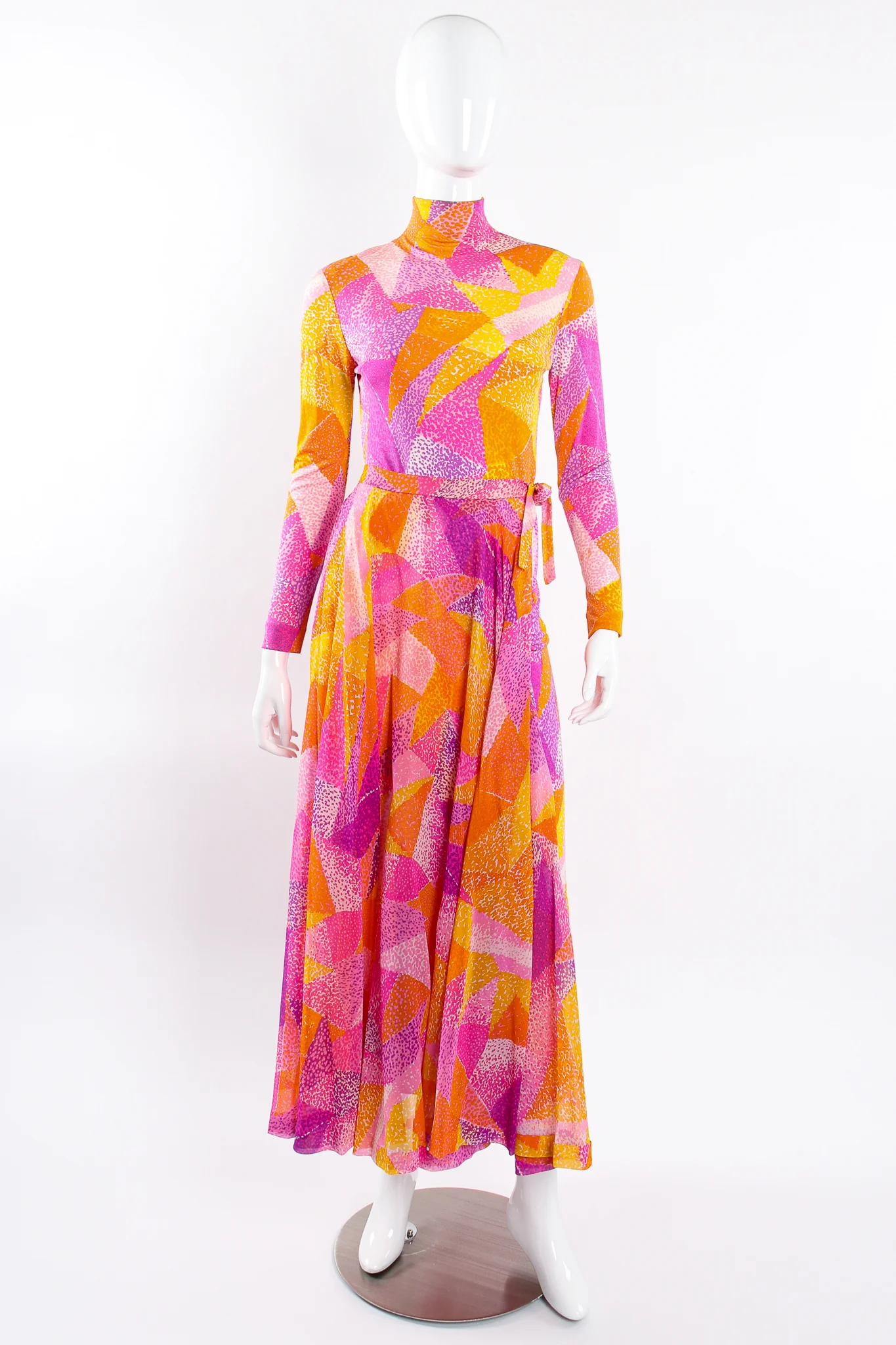 Geometric Silk Jersey Dress & Overskirt - Image 10