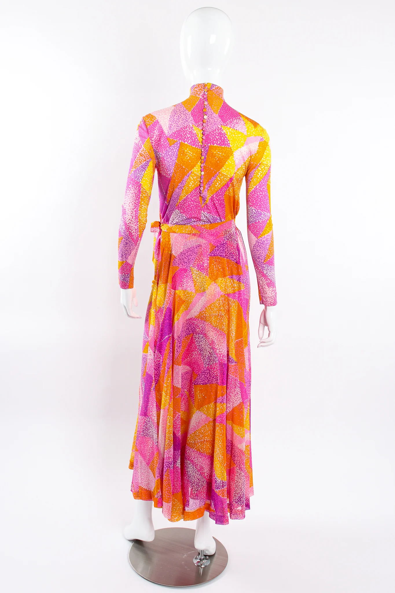 Geometric Silk Jersey Dress & Overskirt - Image 12