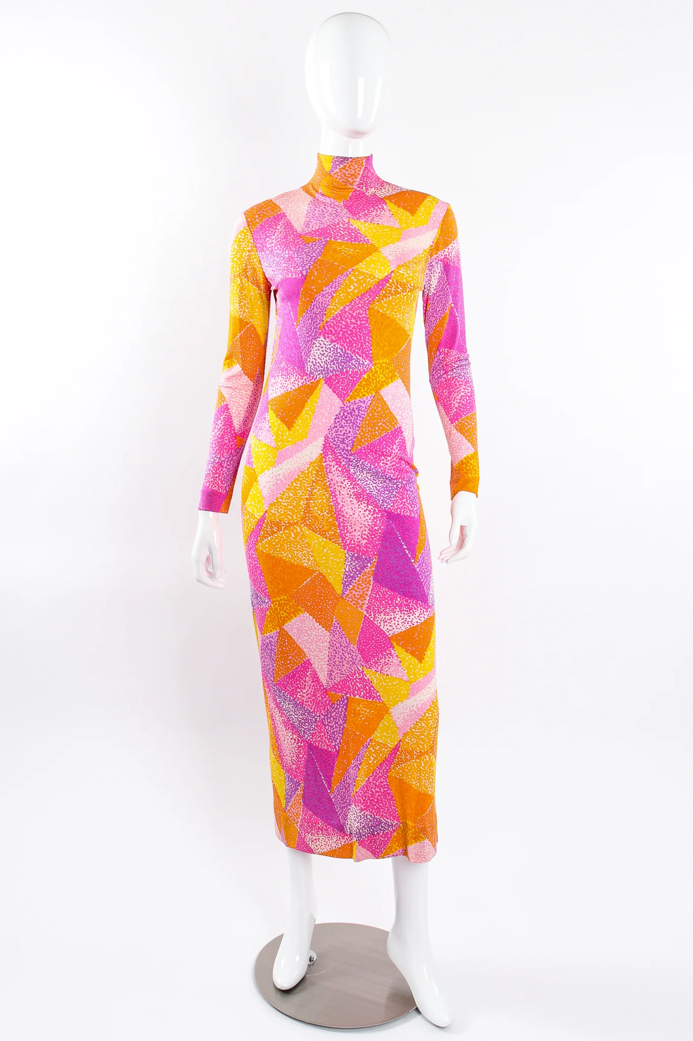 Geometric Silk Jersey Dress & Overskirt - Image 16
