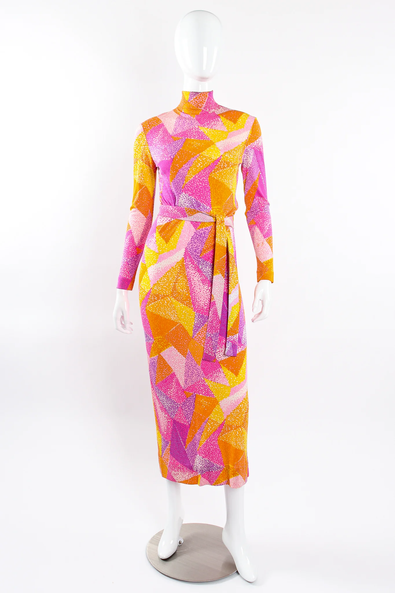 Geometric Silk Jersey Dress & Overskirt - Image 18