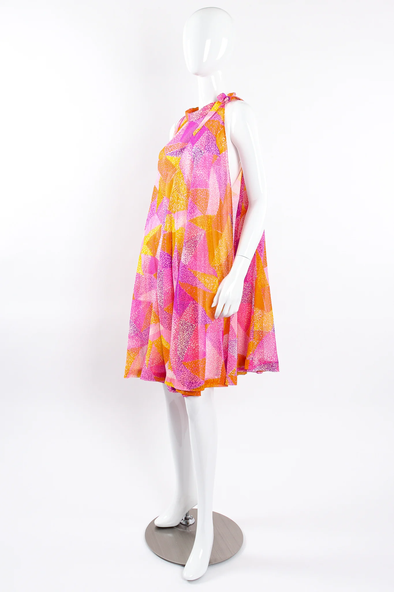 Geometric Silk Jersey Dress & Overskirt - Image 26
