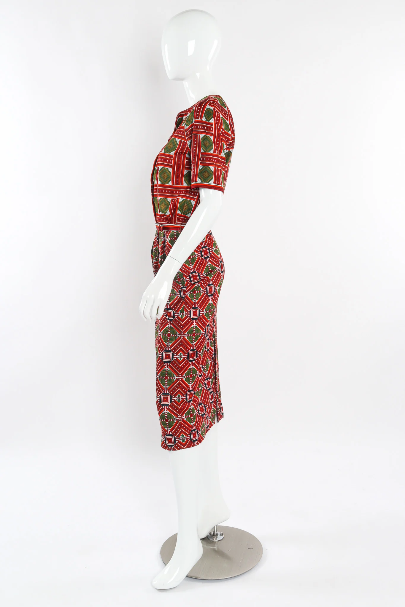 Geometric Short Sleeve Dress - Image 3