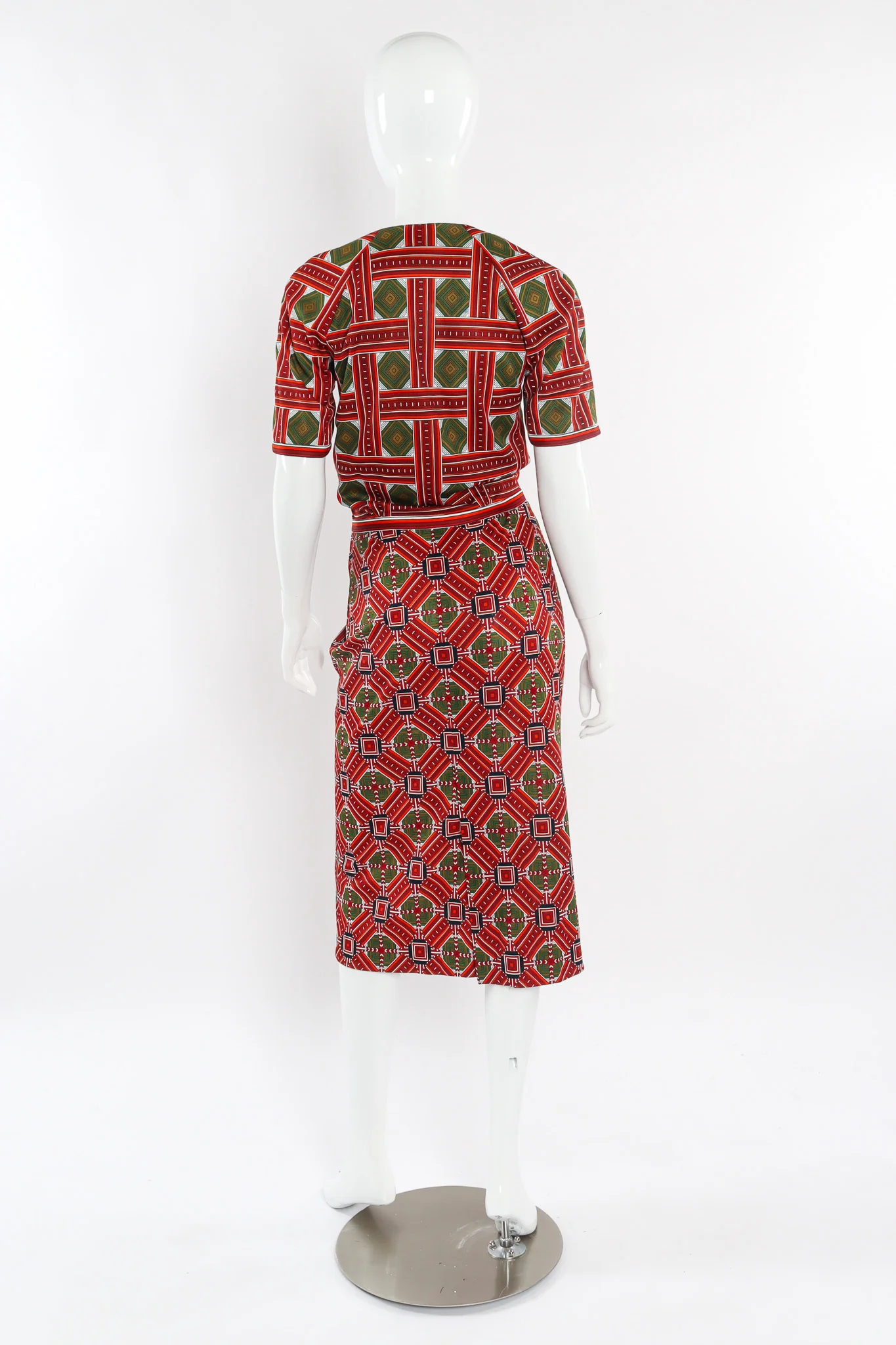 Geometric Short Sleeve Dress - Image 4