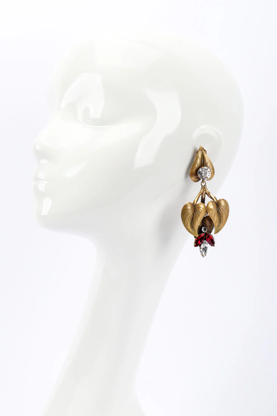 Gilded Leaf Drop Earrings - Image 3