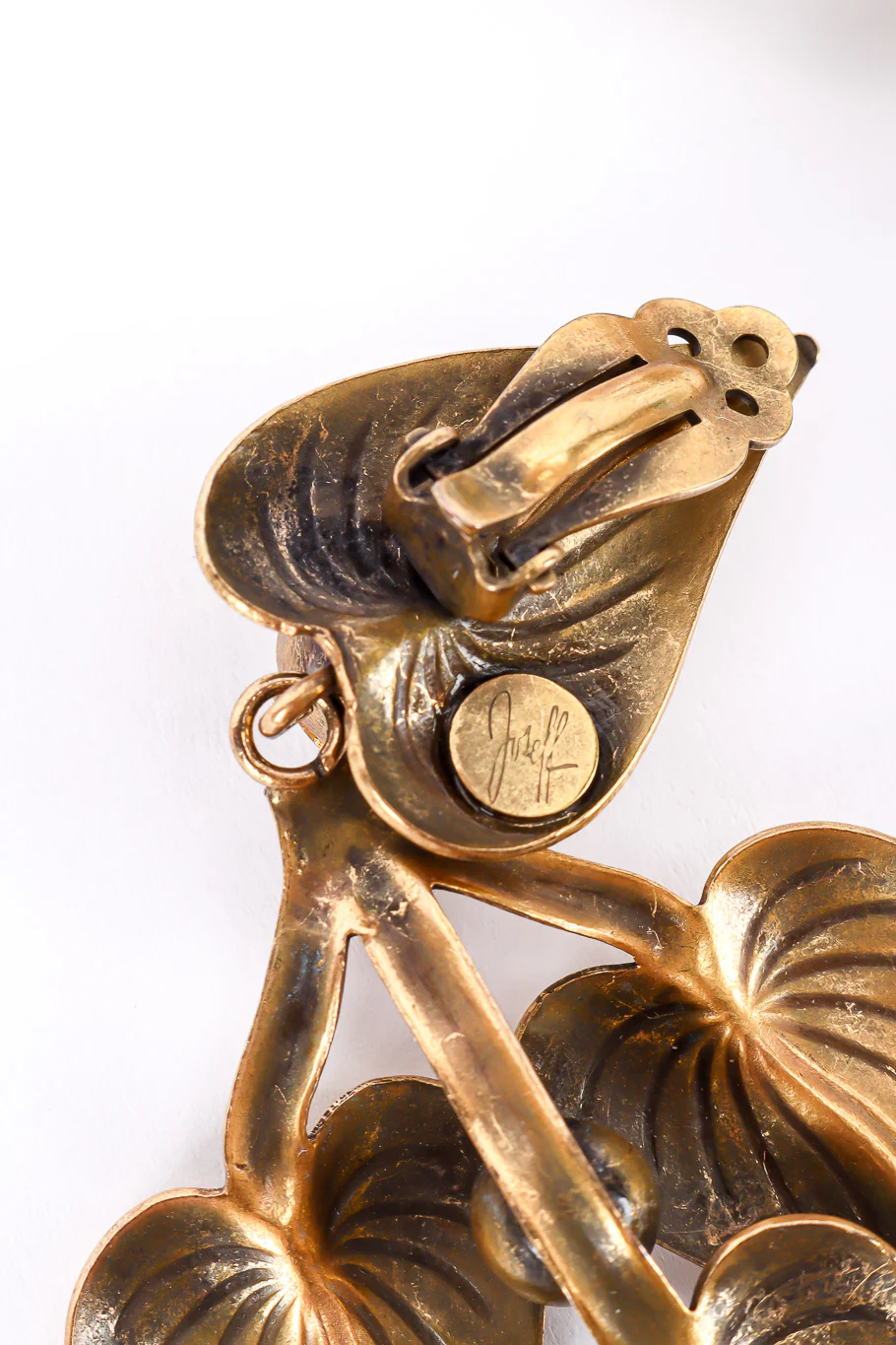 Gilded Leaf Drop Earrings - Image 8
