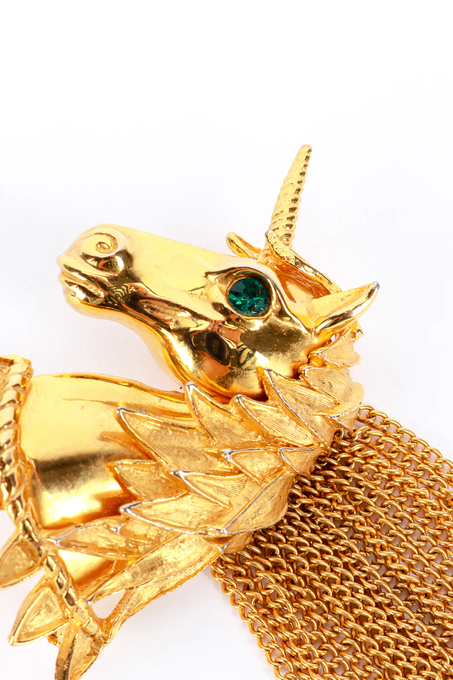 Gilded Unicorn Bust Brooch - Image 3