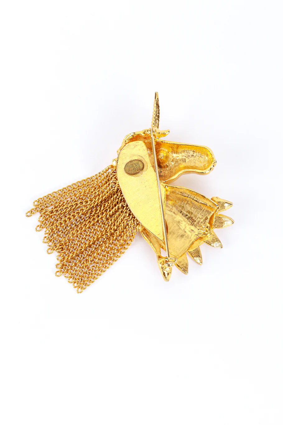 Gilded Unicorn Bust Brooch - Image 4