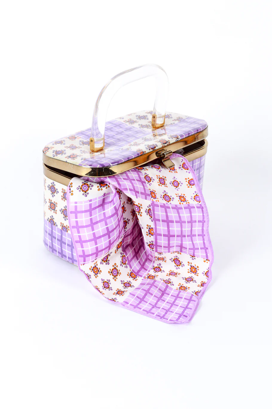 Gingham Box Bag & Scarf Set - Image 2