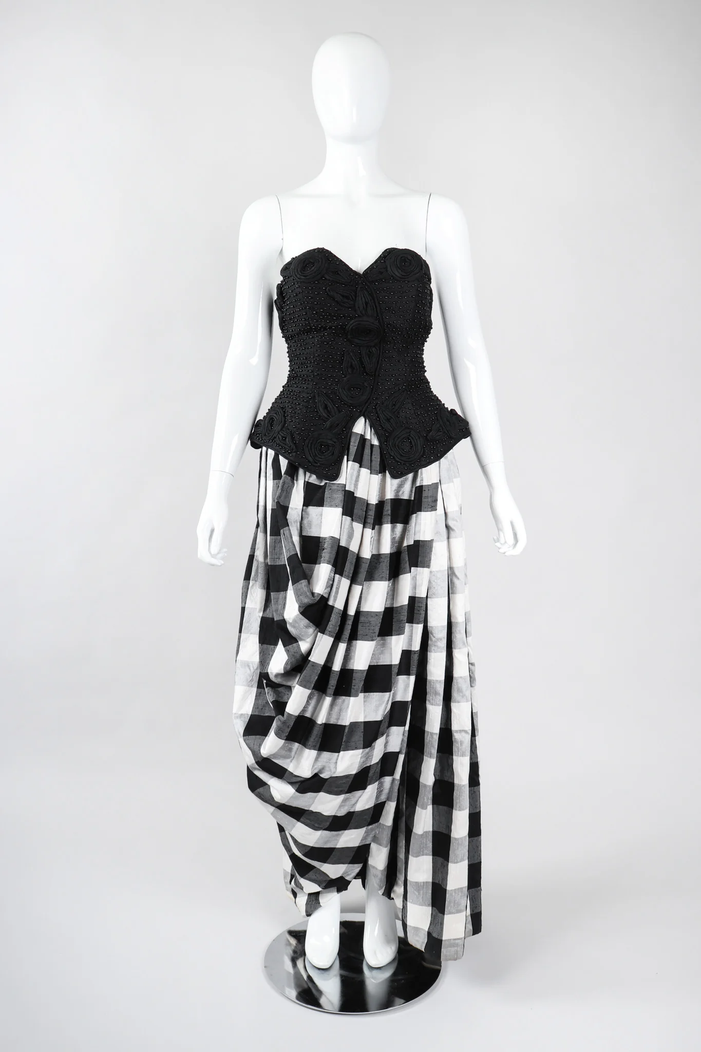 Gingham Bustier Ball Gown - Image 3