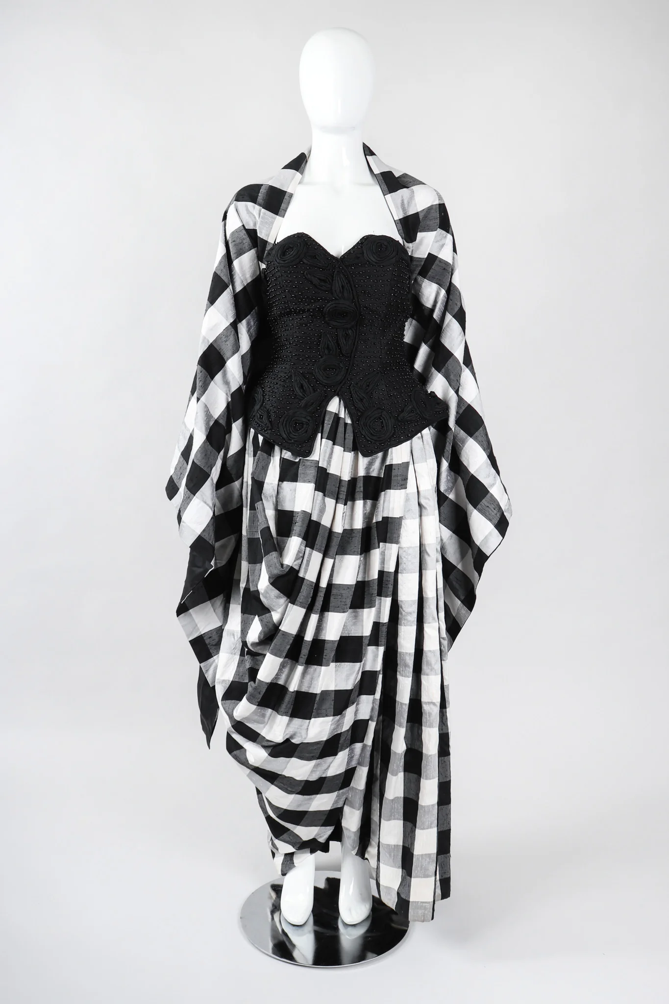 Gingham Bustier Ball Gown - Image 4