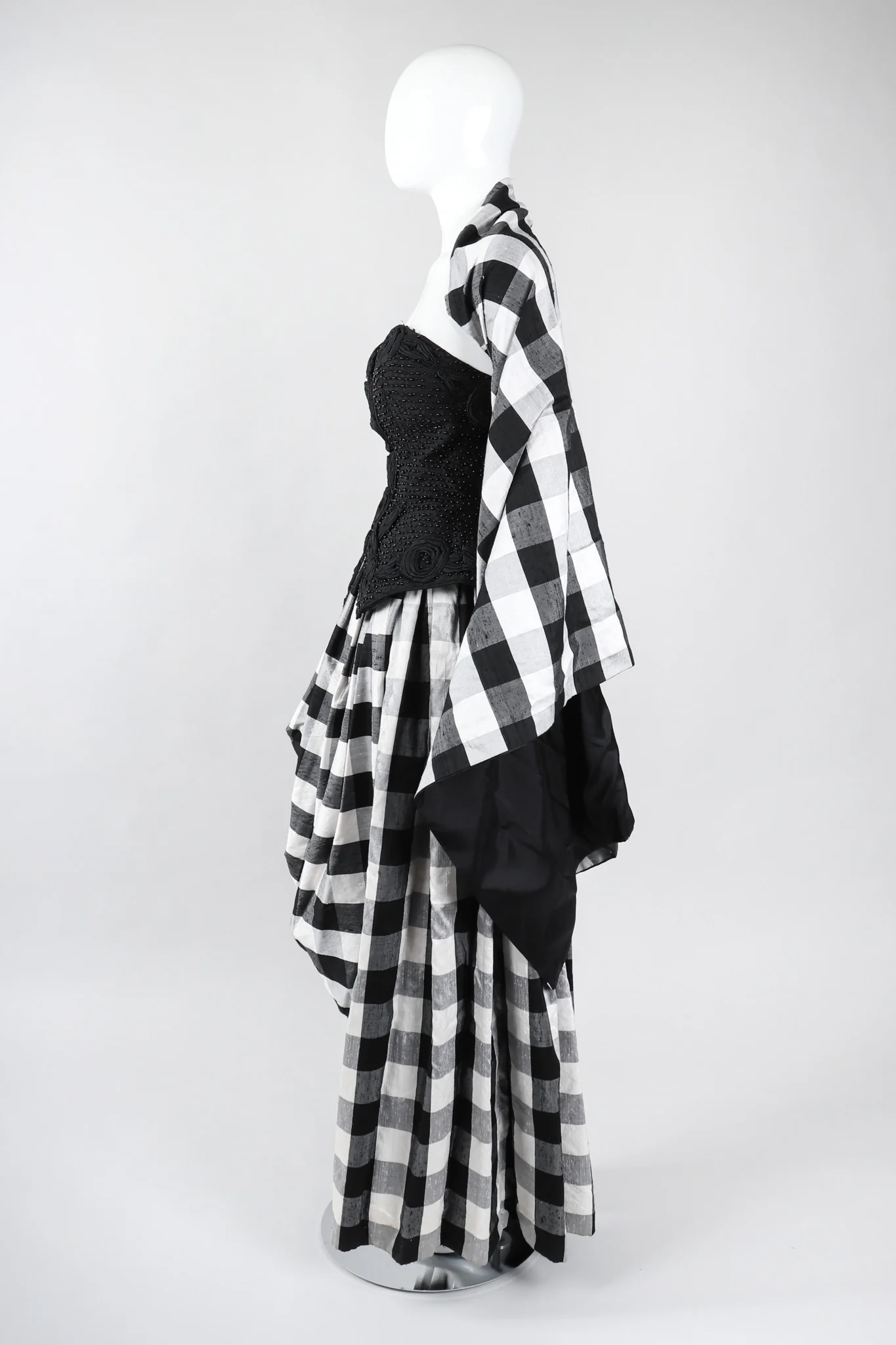 Gingham Bustier Ball Gown - Image 7