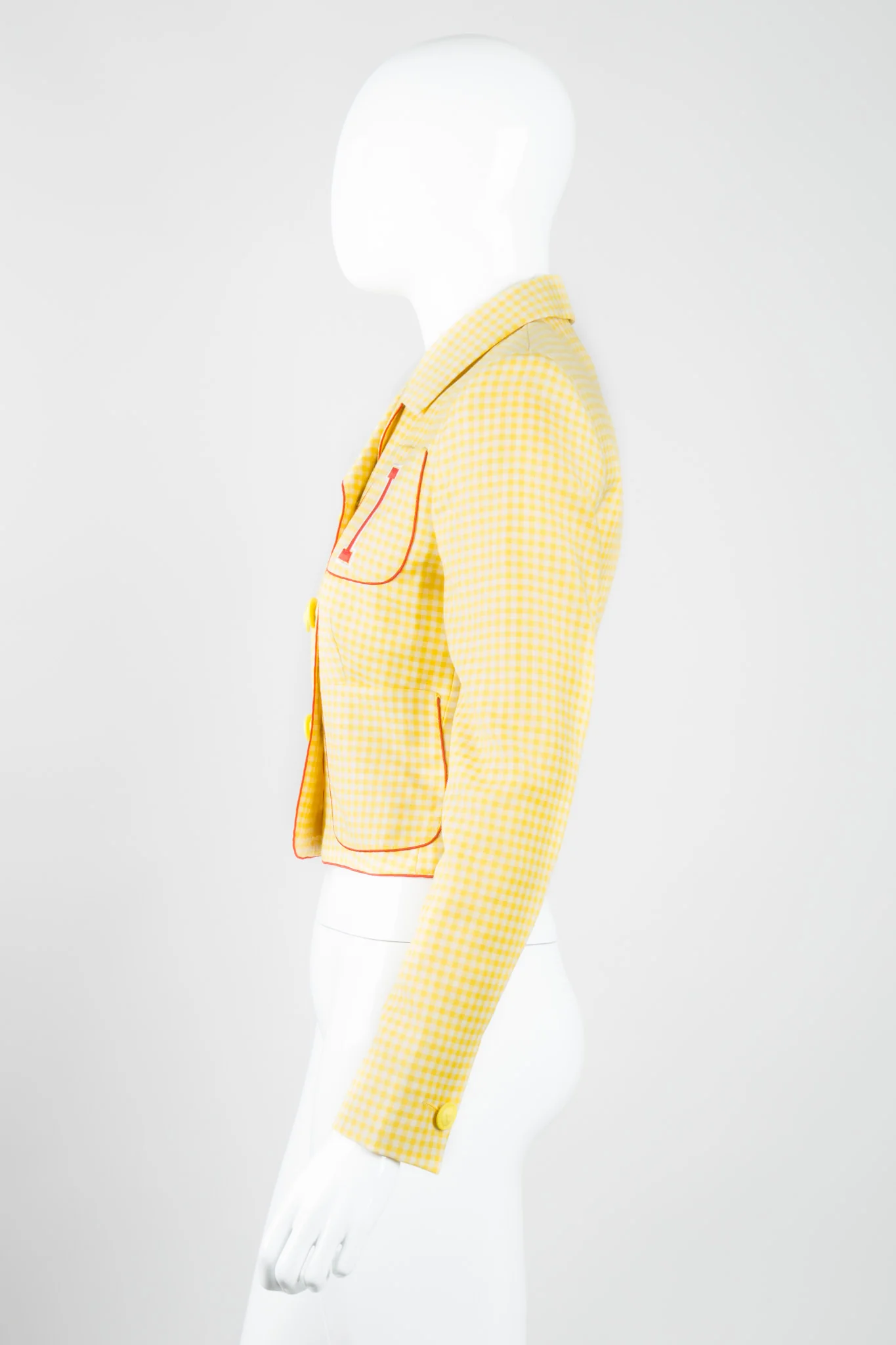 Gingham Double Breasted Letter Jacket - Image 4