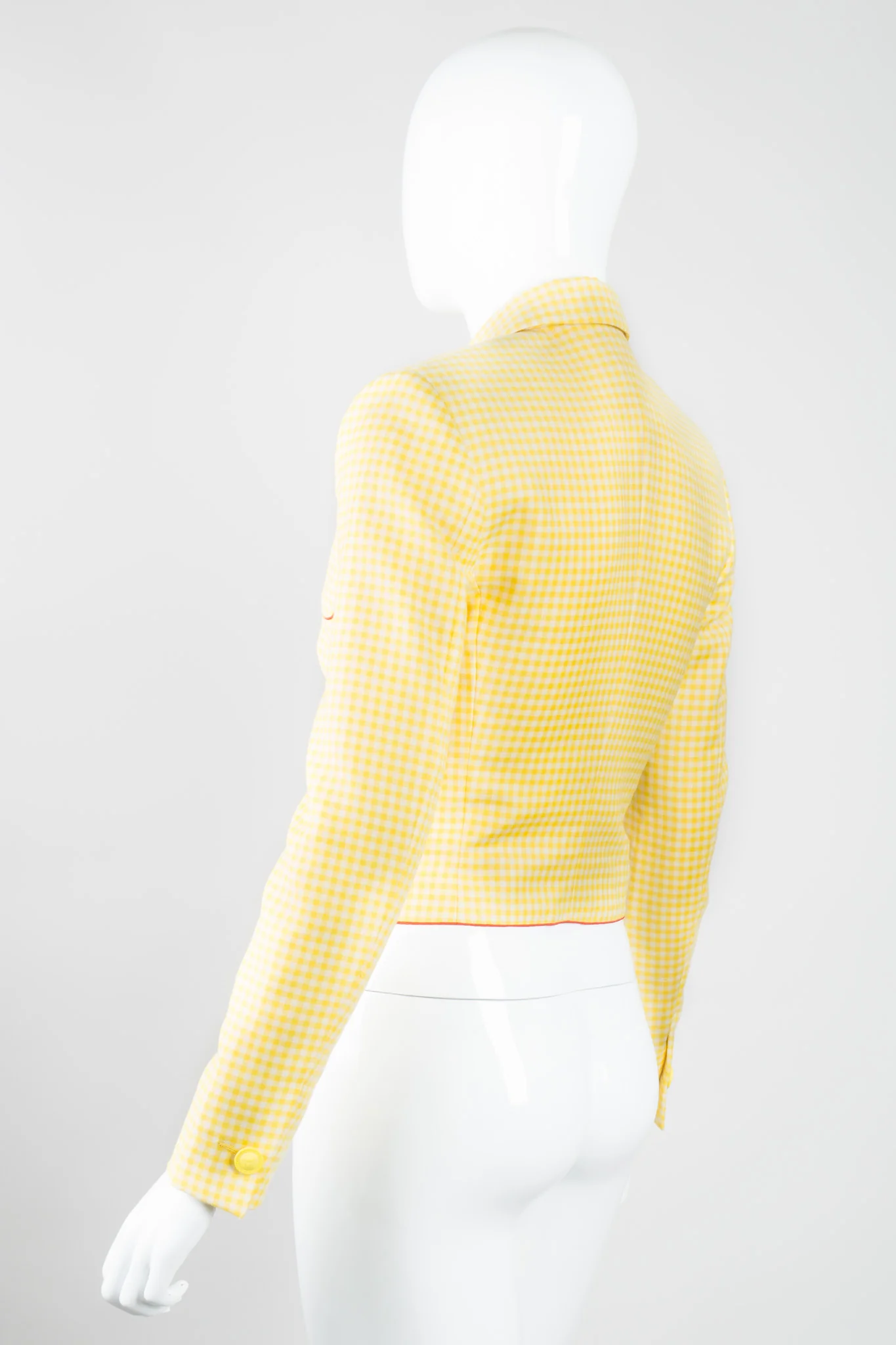 Gingham Double Breasted Letter Jacket - Image 5