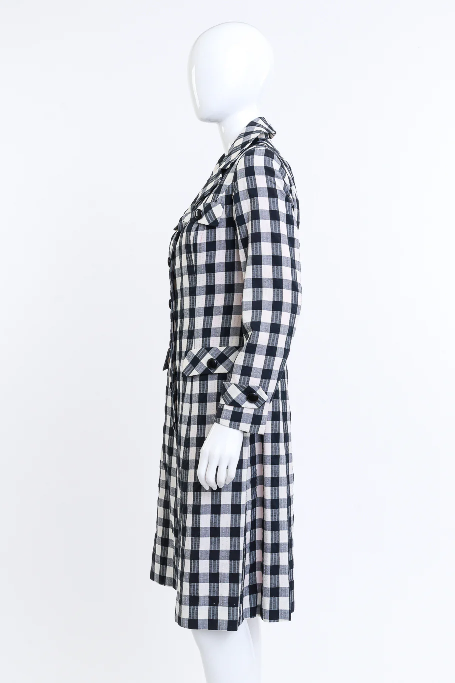 Gingham Trench Coat - Image 3