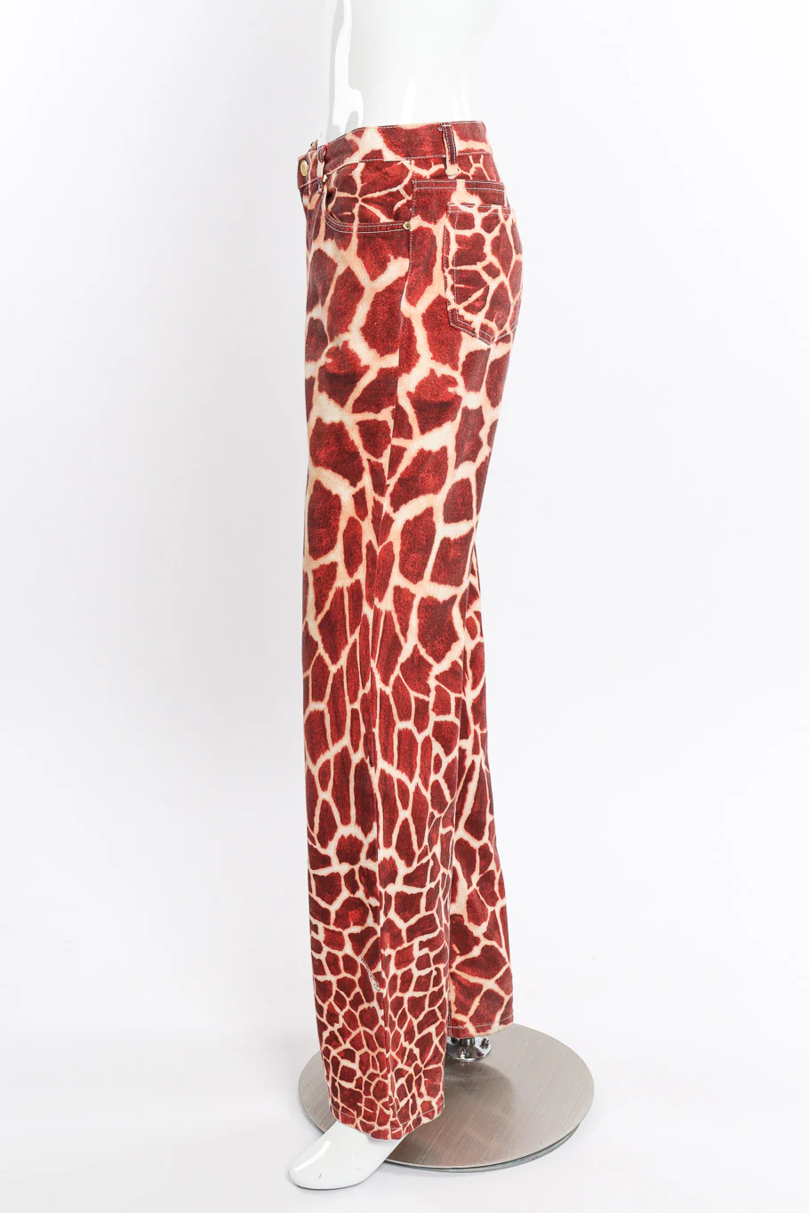 Giraffe Print Flare Jeans - Image 2