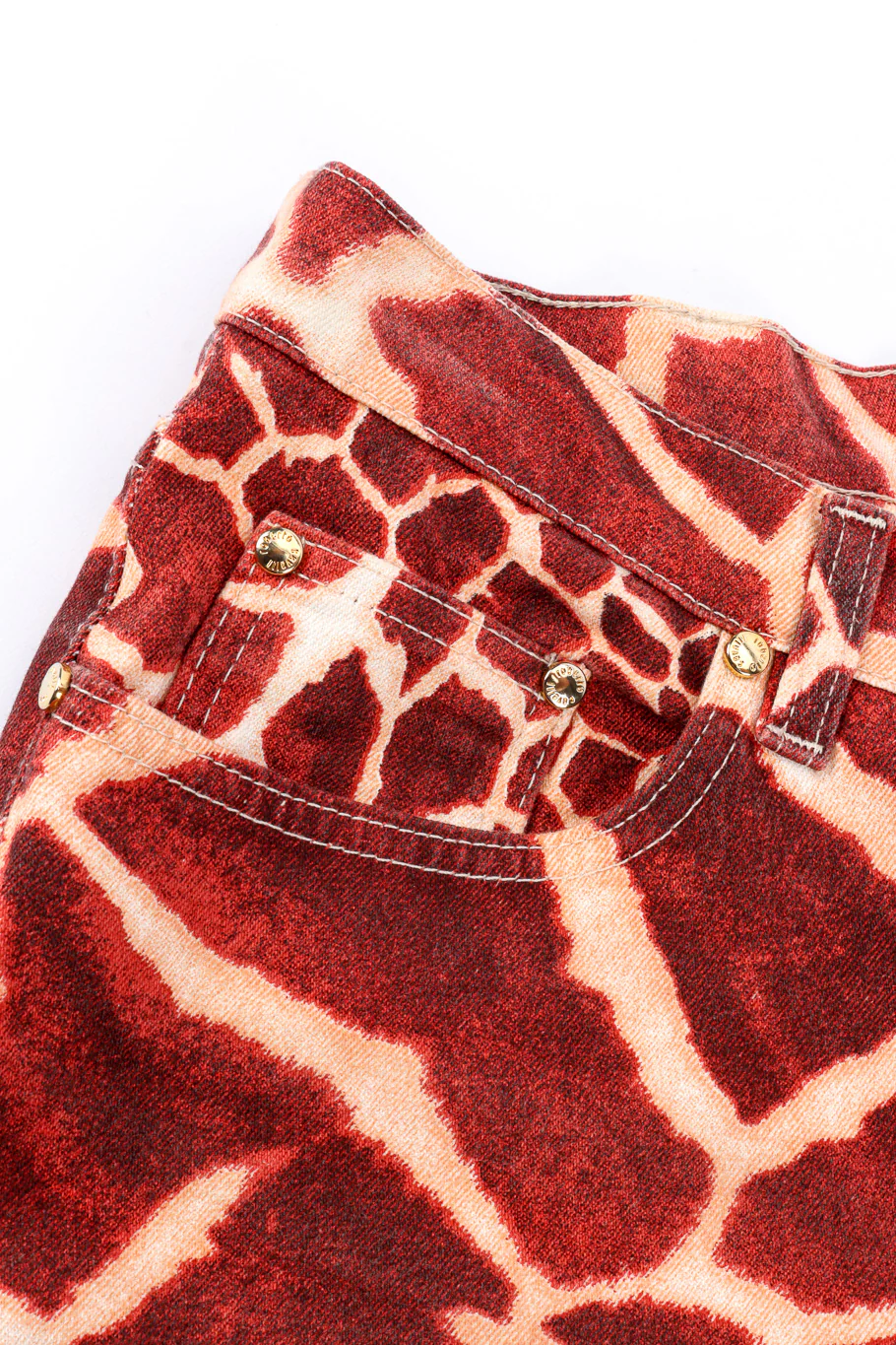 Giraffe Print Flare Jeans - Image 5