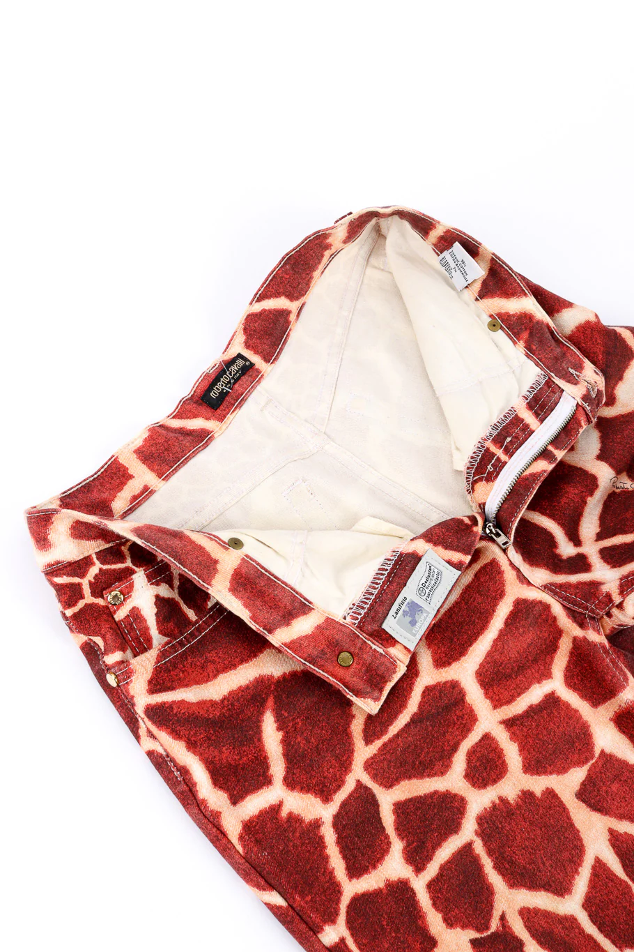 Giraffe Print Flare Jeans - Image 6