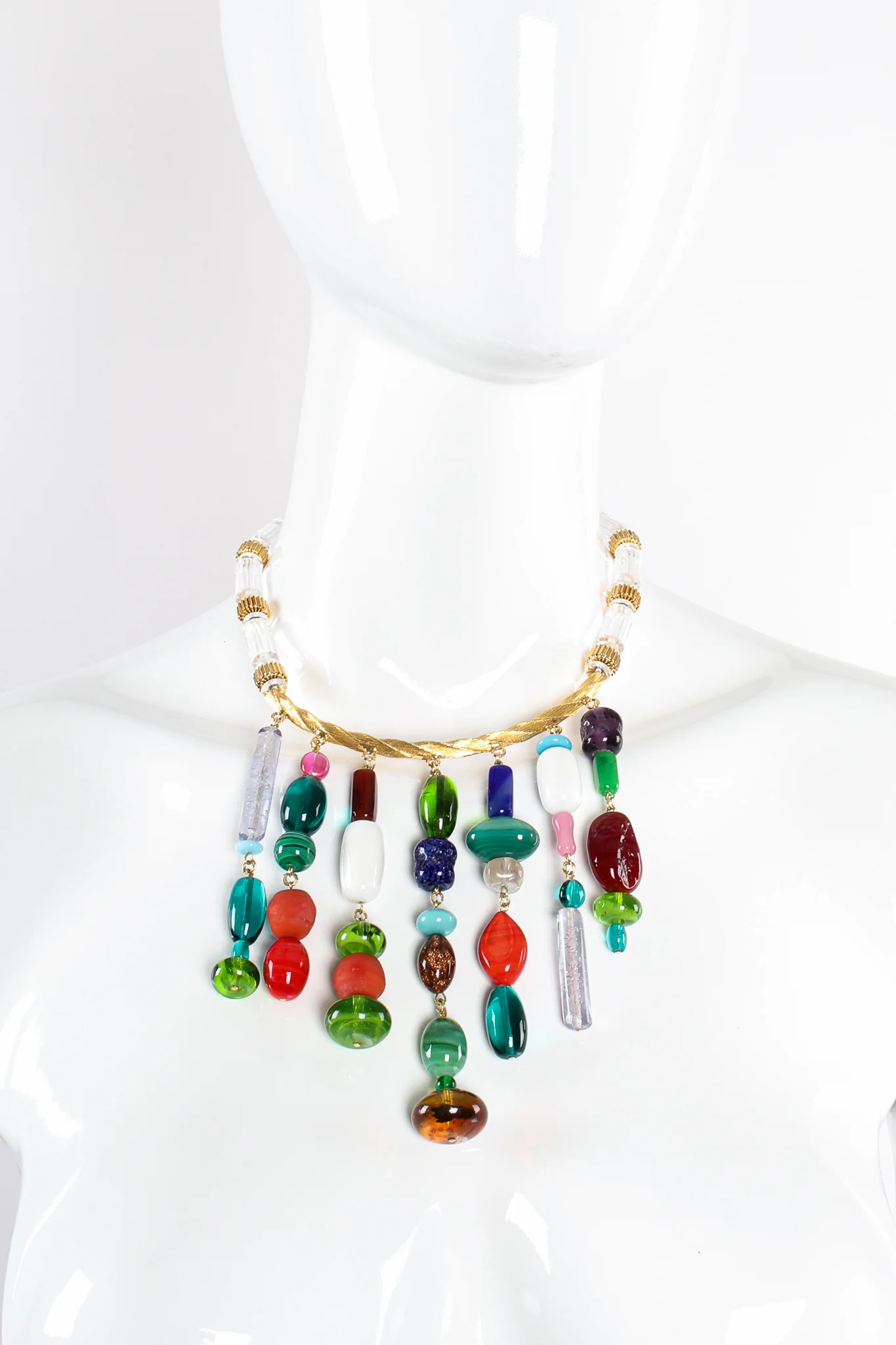 Glass Bead Waterfall Necklace - Image 2
