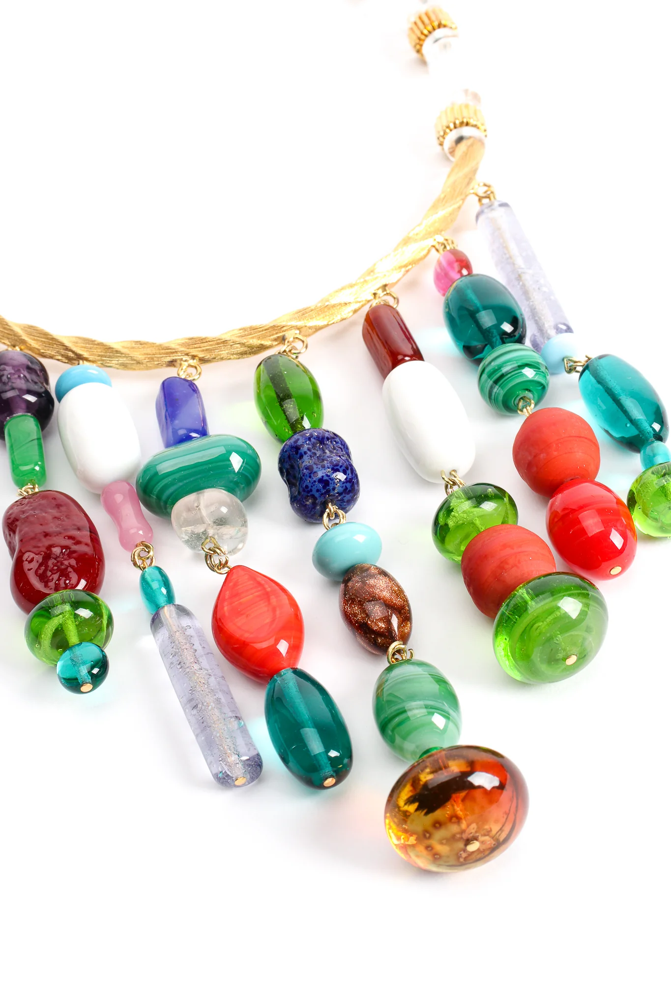 Glass Bead Waterfall Necklace - Image 5