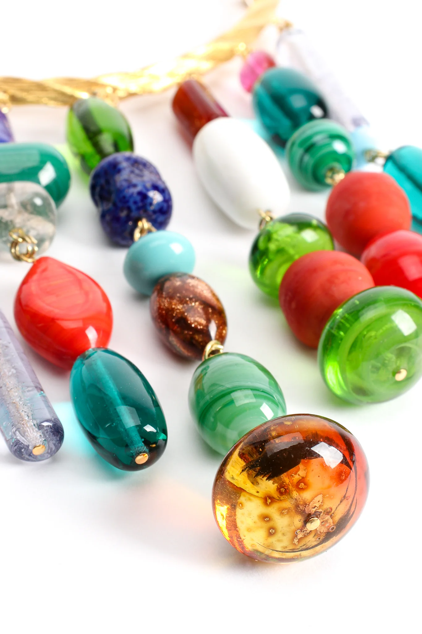 Glass Bead Waterfall Necklace - Image 6