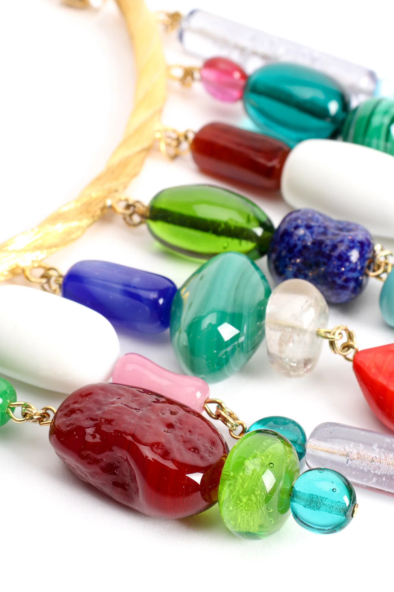 Glass Bead Waterfall Necklace - Image 8