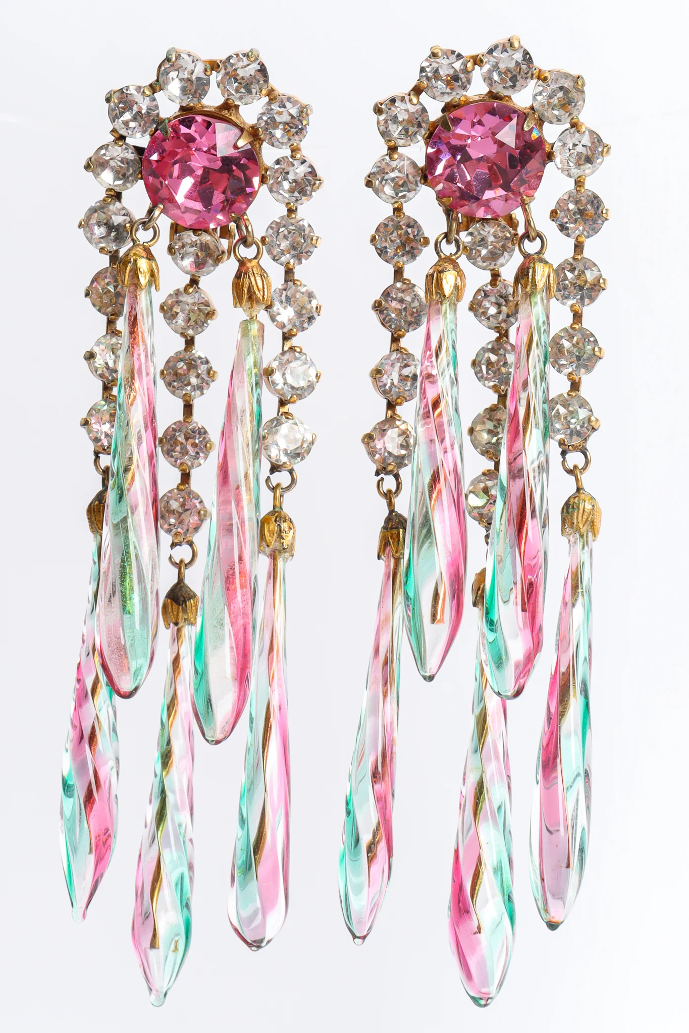 Glass Rod Crystal Chandelier Earrings - Image 3