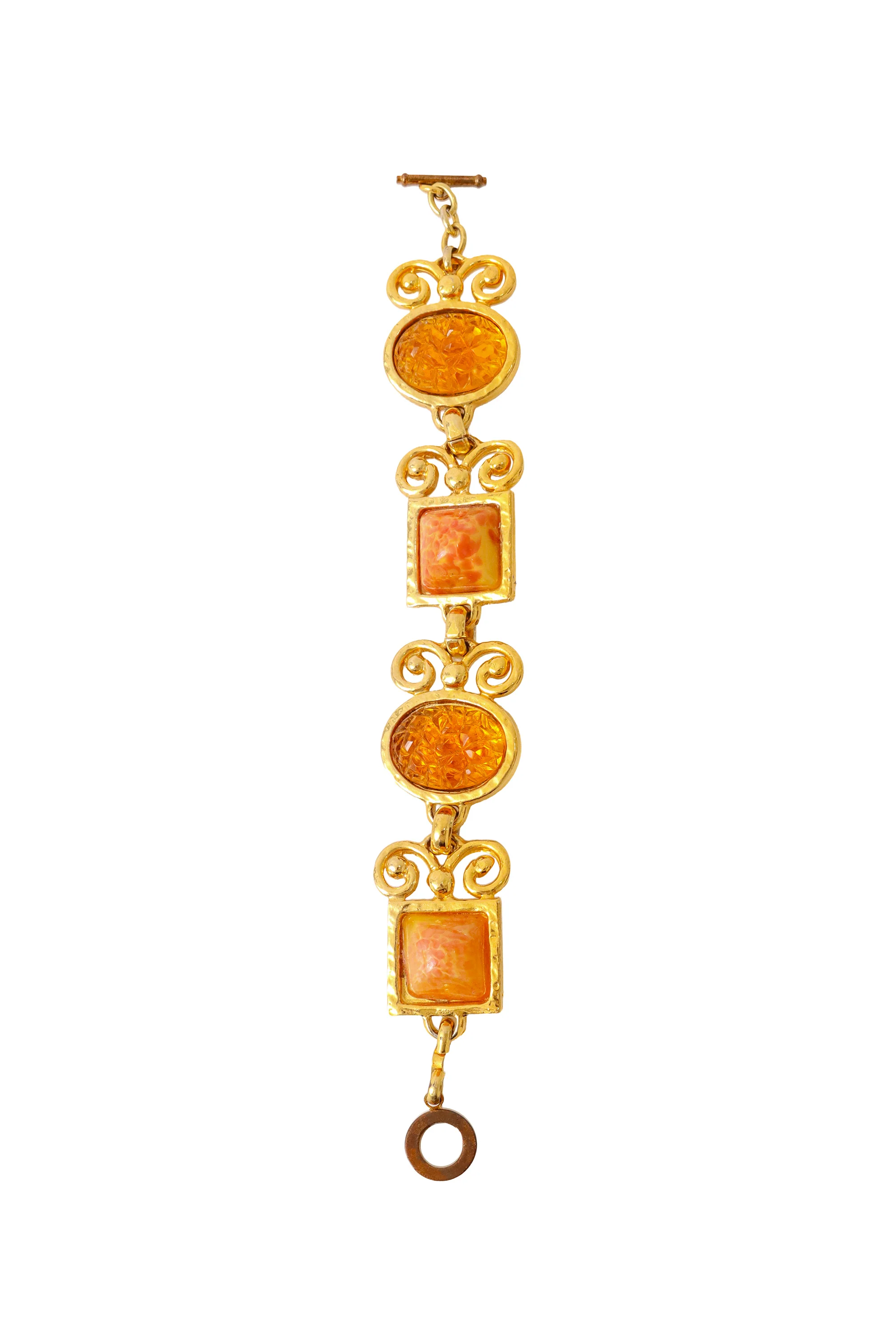 Glass Scroll Link Bracelet - Image 3