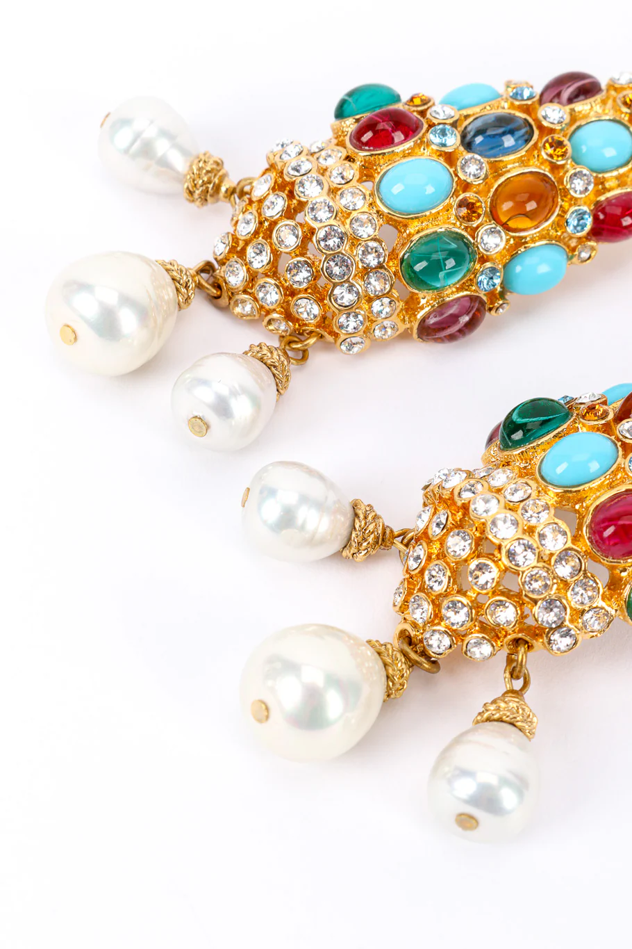 Glass Stone Chandelier Drop Earrings - Image 4