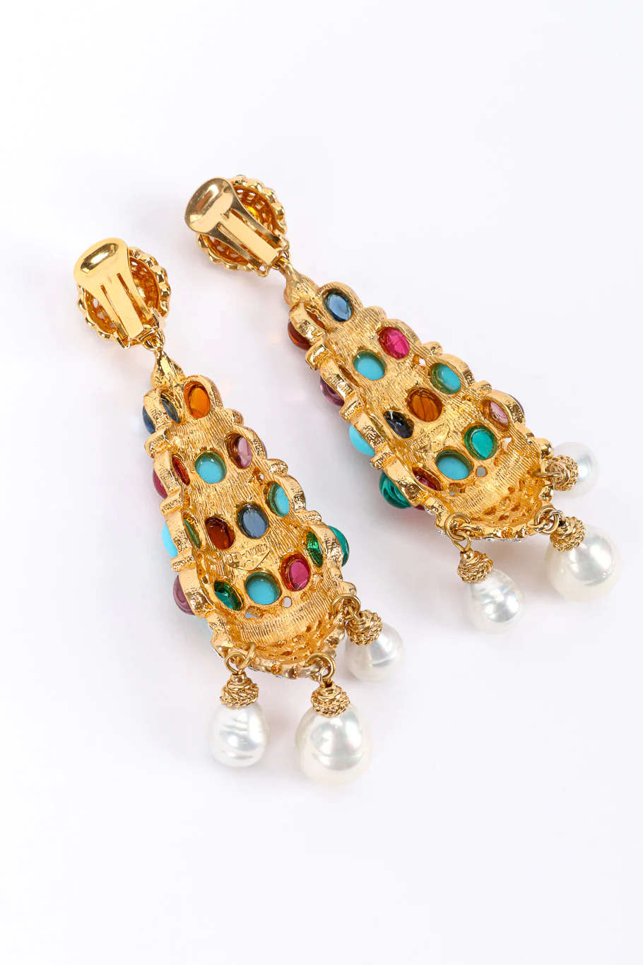 Glass Stone Chandelier Drop Earrings - Image 6
